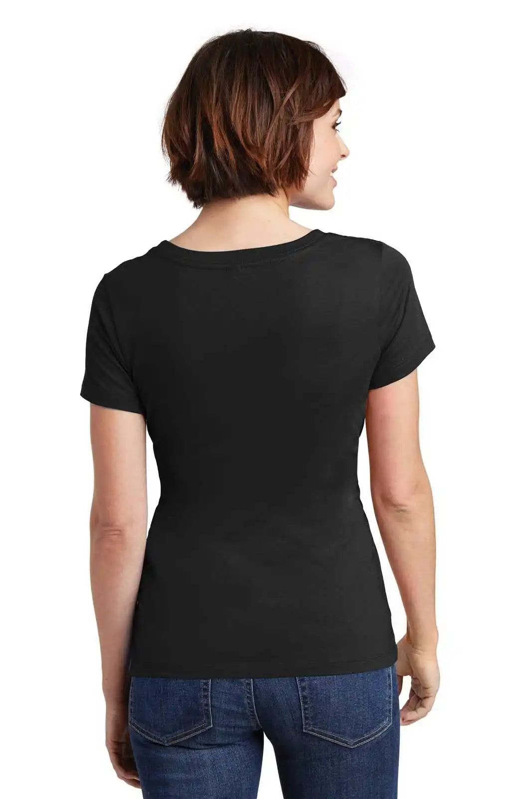District Dm106l Women’s Perfect Weight Scoop Tee - Jet Black