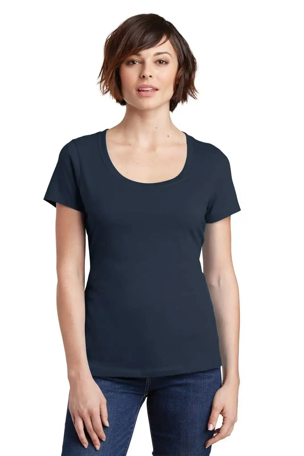 District Dm106l Women’s Perfect Weight Scoop Tee - New Navy