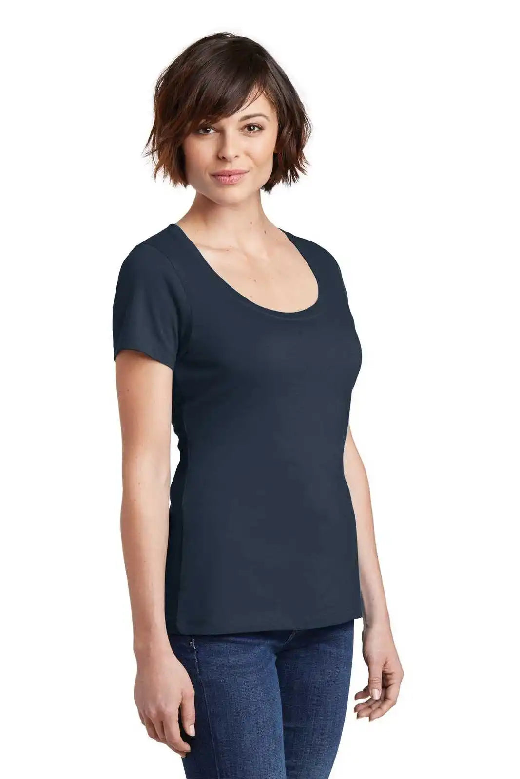 District Dm106l Women’s Perfect Weight Scoop Tee - New Navy