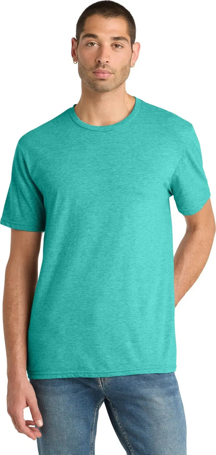 District Dm108 Perfect Blend Cvc Tee - Aqua Heather - Adult Xs