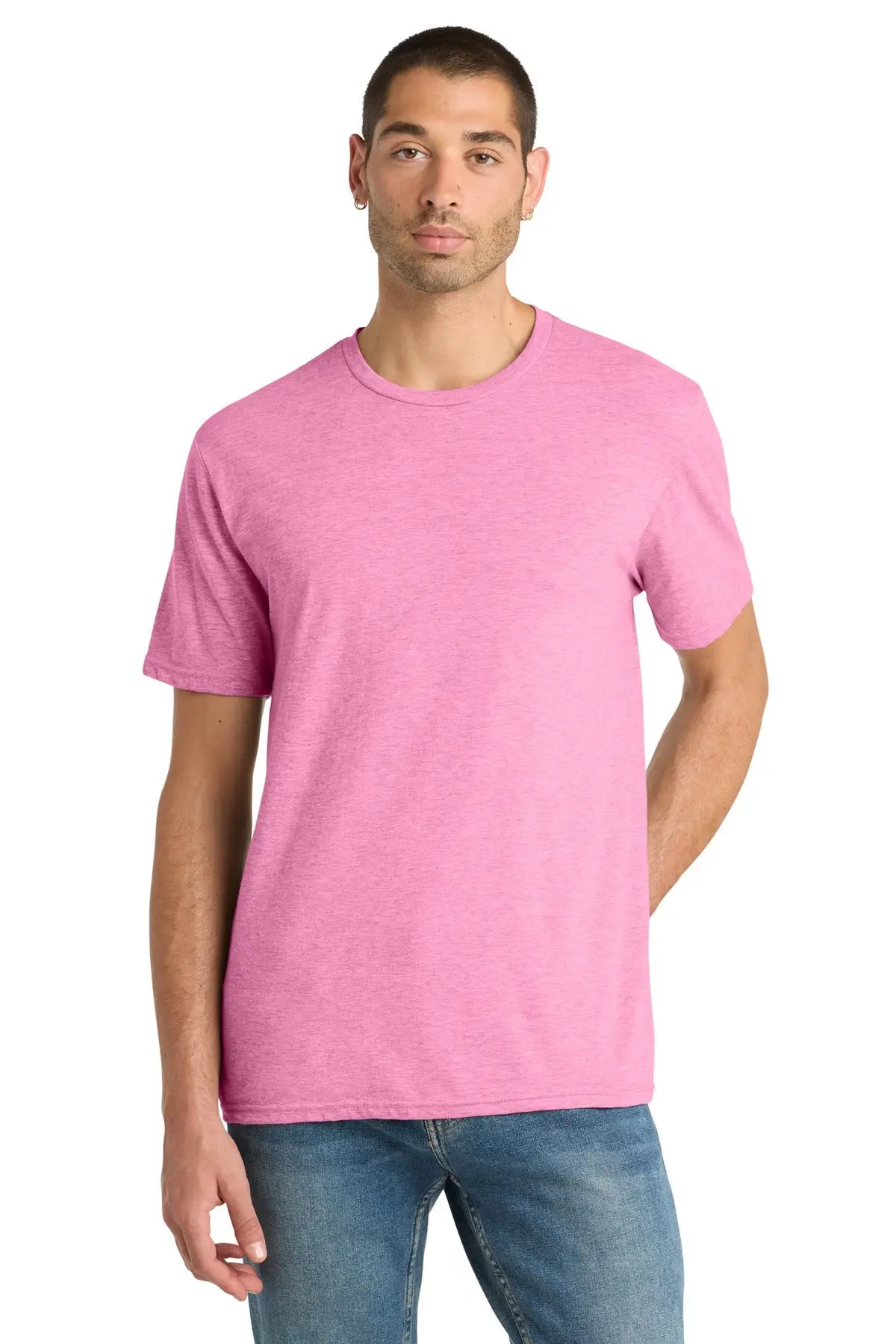 District Dm108 Perfect Blend Cvc Tee - Awareness Pink Heather - Adult Xs