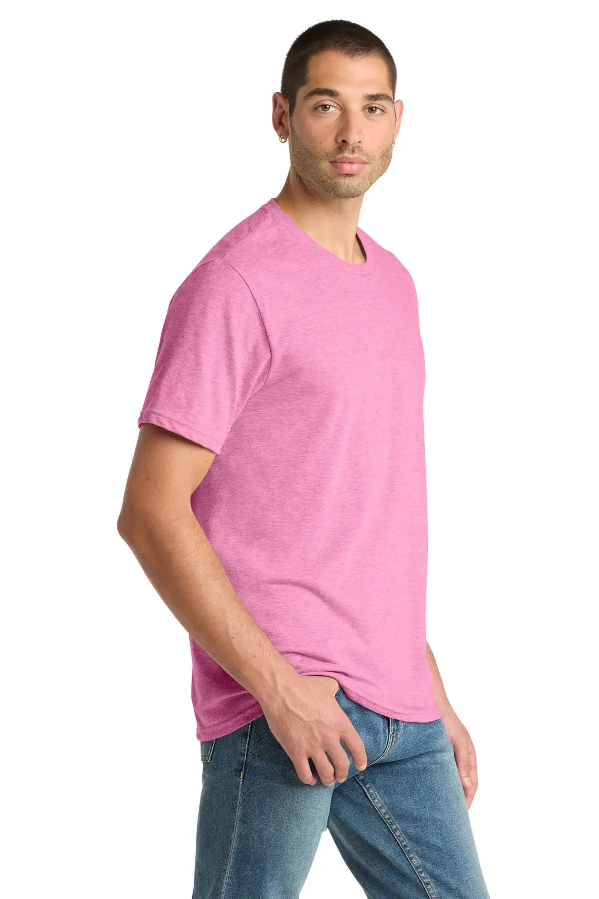 District Dm108 Perfect Blend Cvc Tee - Awareness Pink Heather
