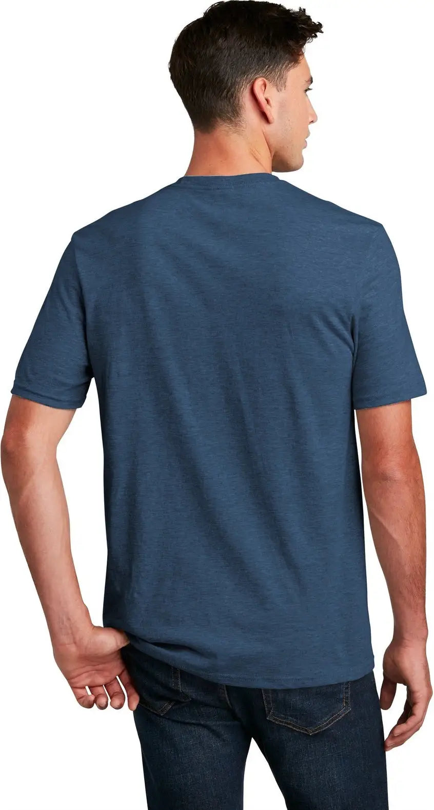 District Dm108 Perfect Blend Cvc Tee - Deep Royal Fleck