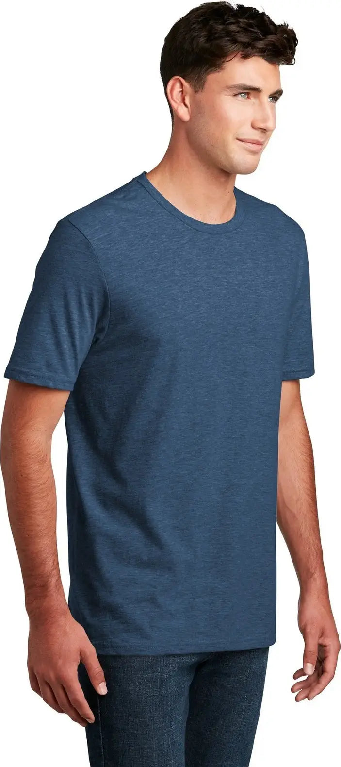 District Dm108 Perfect Blend Cvc Tee - Deep Royal Fleck