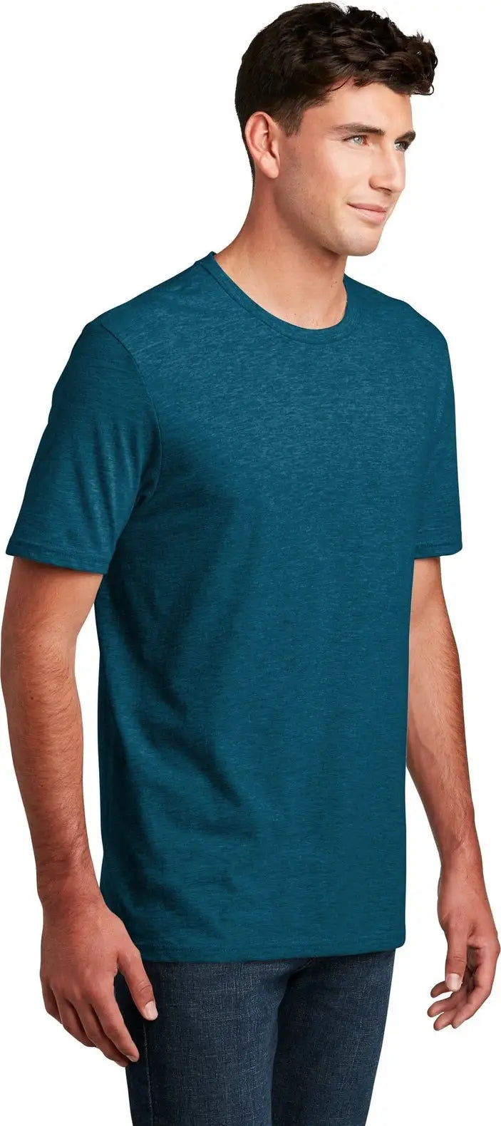 District Dm108 Perfect Blend Cvc Tee - Deep Turquoise Fleck