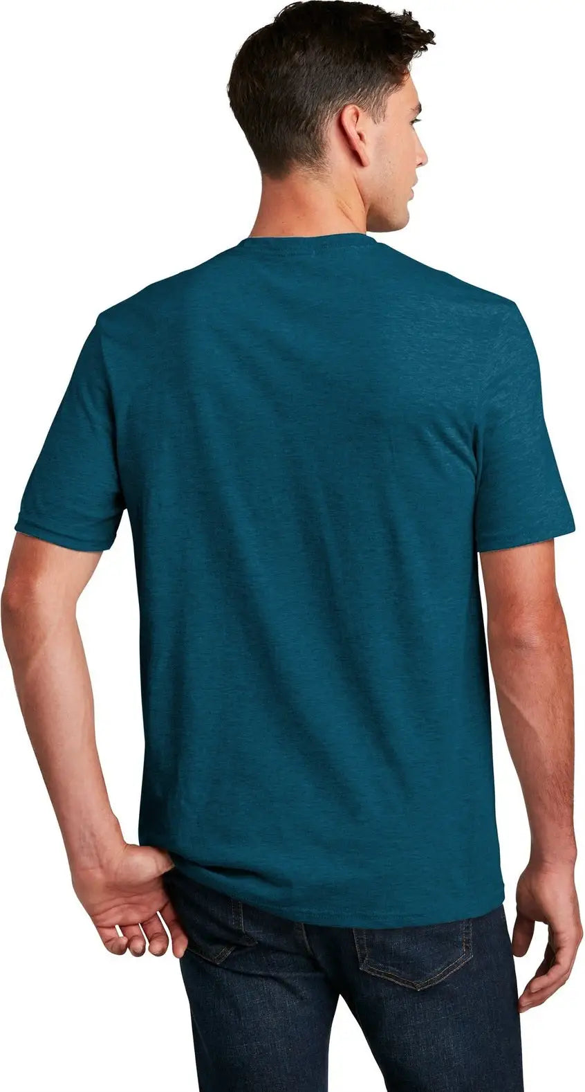 District Dm108 Perfect Blend Cvc Tee - Deep Turquoise Fleck