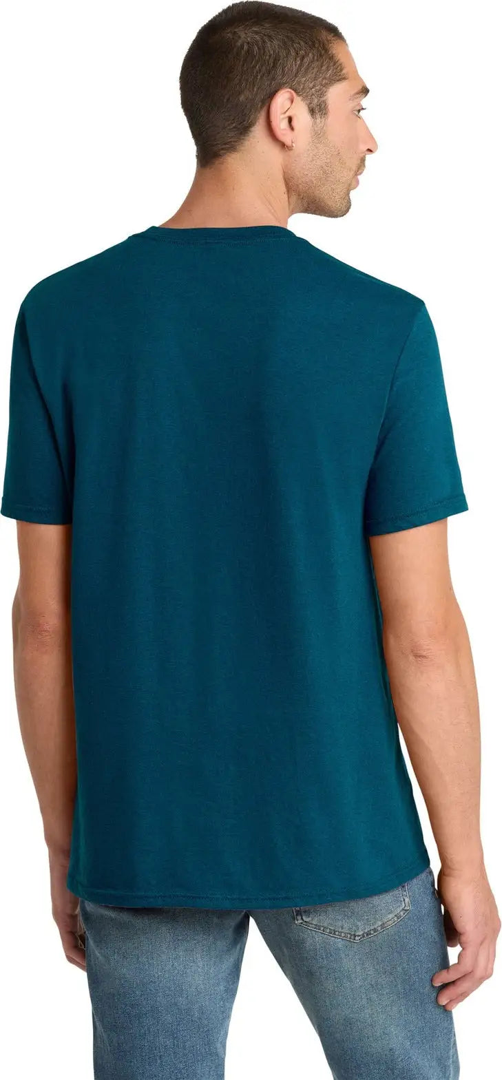 District Dm108 Perfect Blend Cvc Tee - Deep Turquoise Fleck