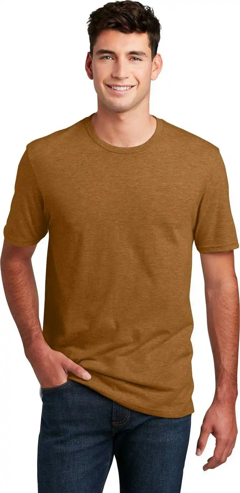 District Dm108 Perfect Blend Cvc Tee - Dkbrwnhthr