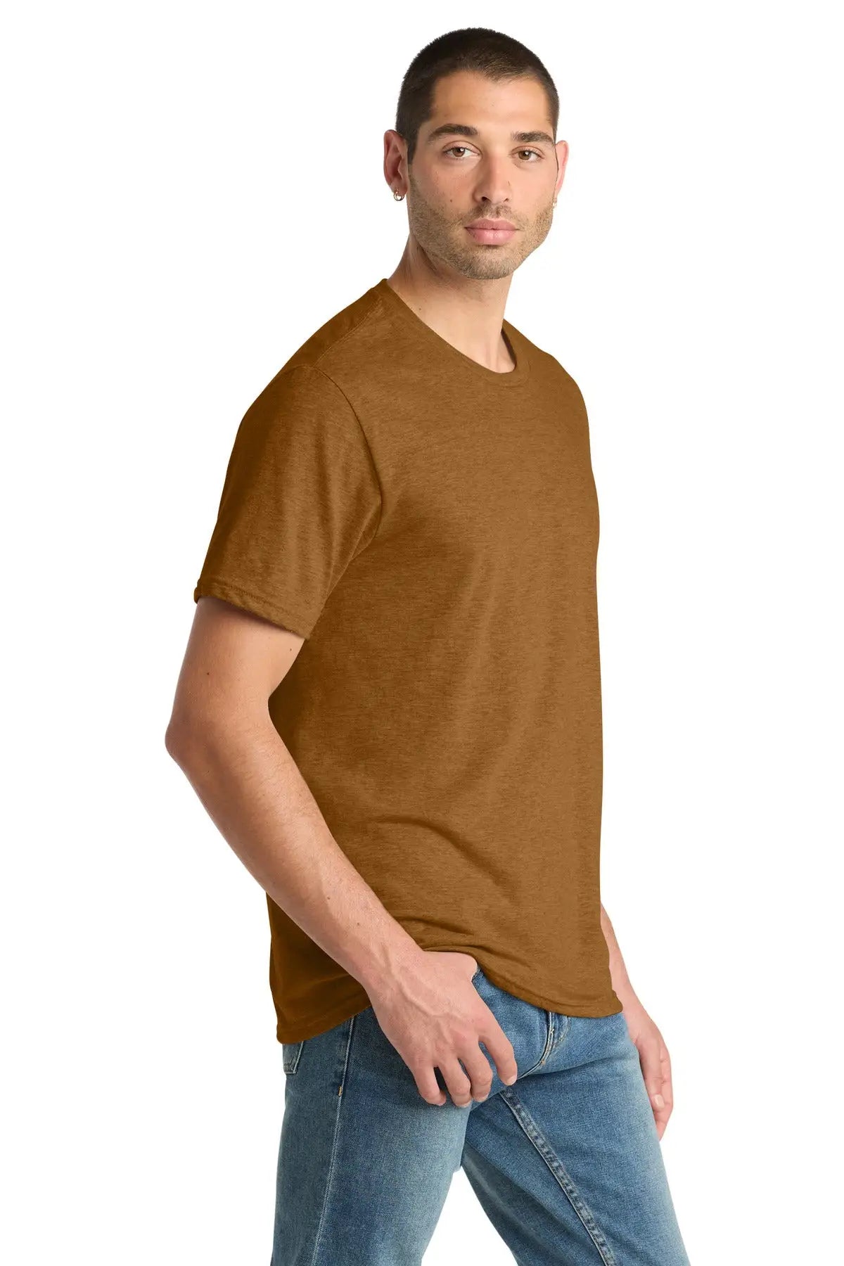 District Dm108 Perfect Blend Cvc Tee - Duck Brown Heather