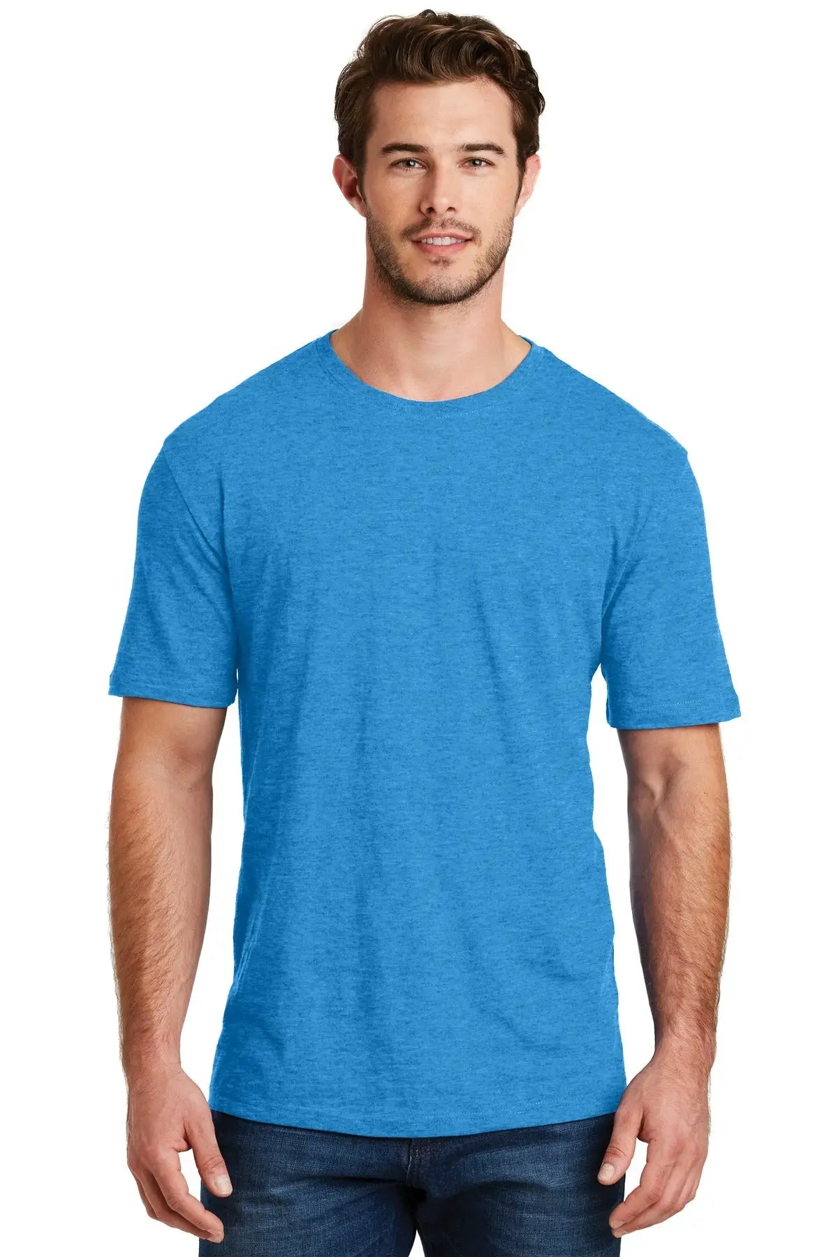 District Dm108 Perfect Blend Cvc Tee - Heathered Bright Turquoise - Adult Xs