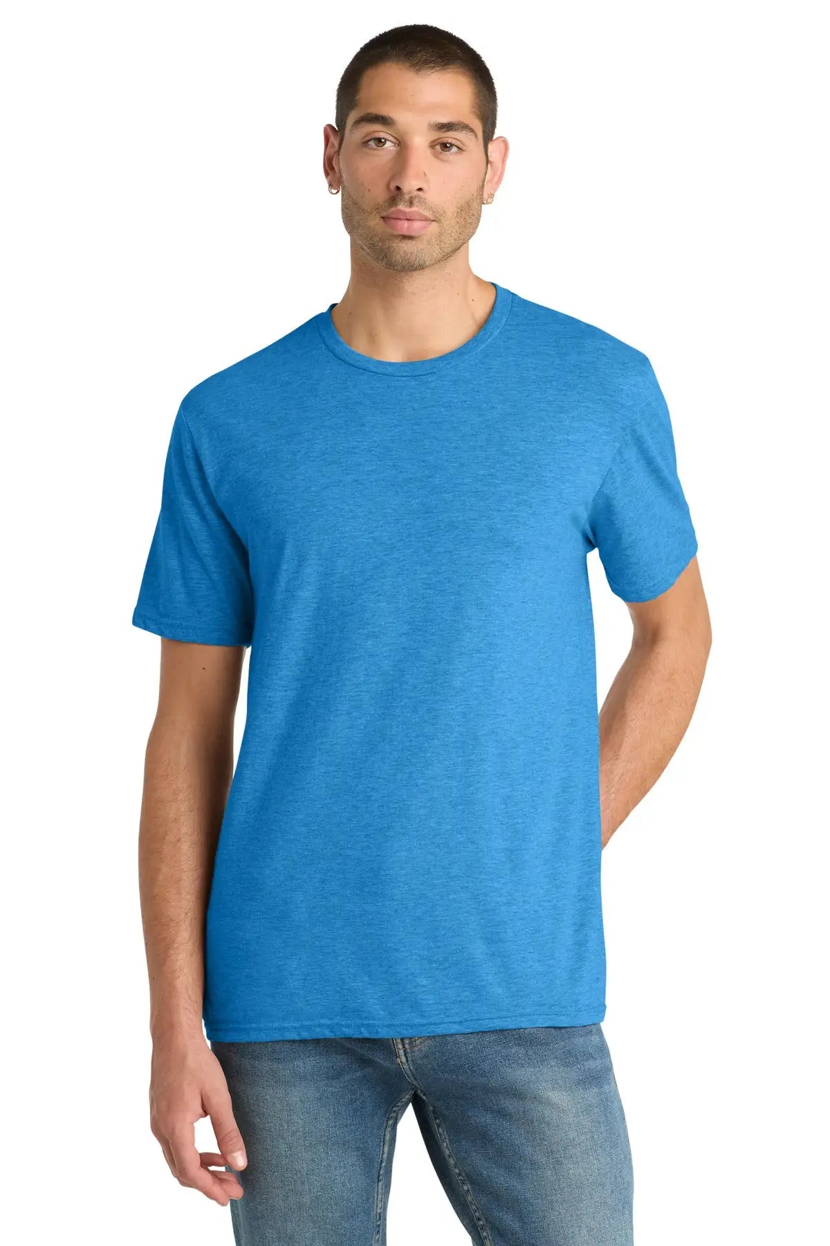 District Dm108 Perfect Blend Cvc Tee - Heathered Bright Turquoise