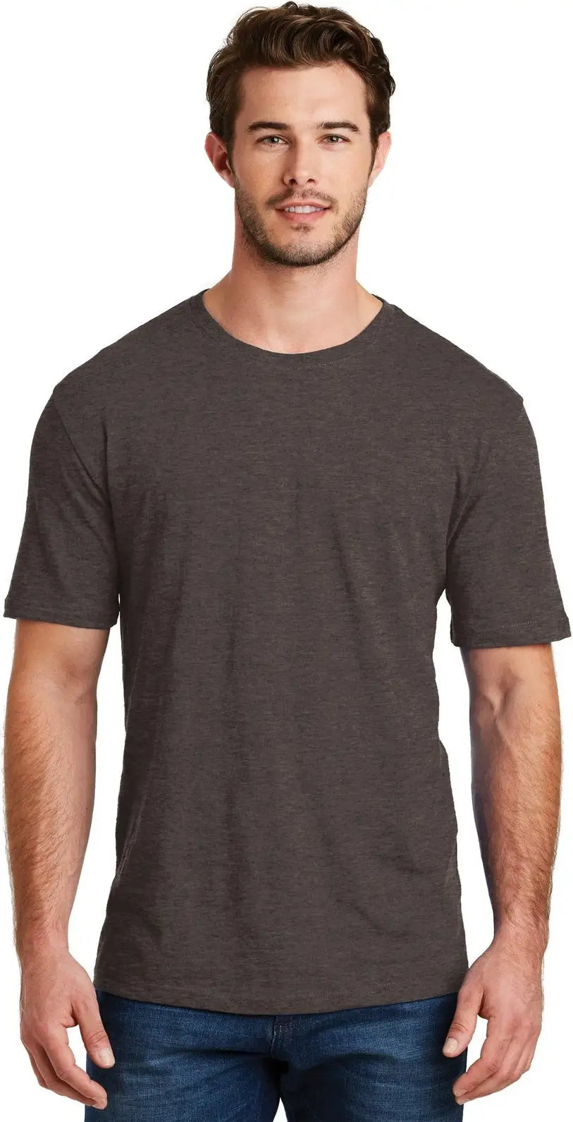 District Dm108 Perfect Blend Cvc Tee - Heathered Brown - Adult Xs