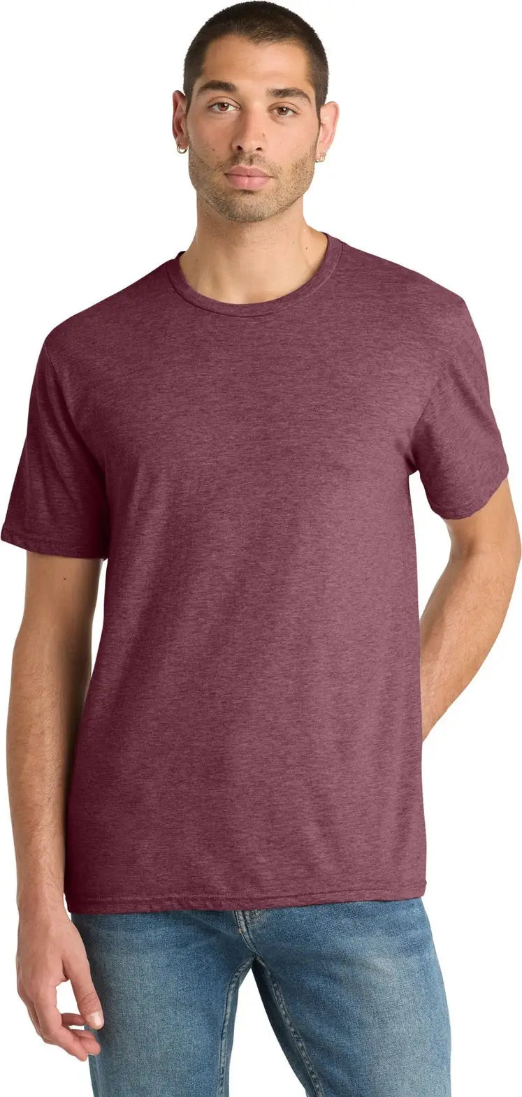 District Dm108 Perfect Blend Cvc Tee - Heathered Cardinal - Adult Xs