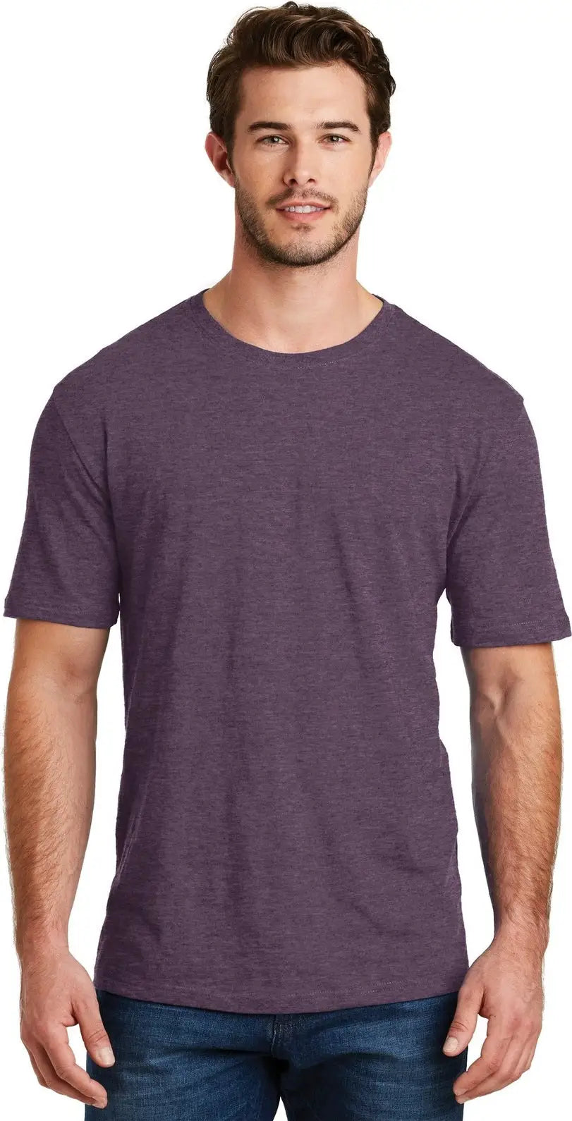 District Dm108 Perfect Blend Cvc Tee - Heathered Eggplant - Adult Xs