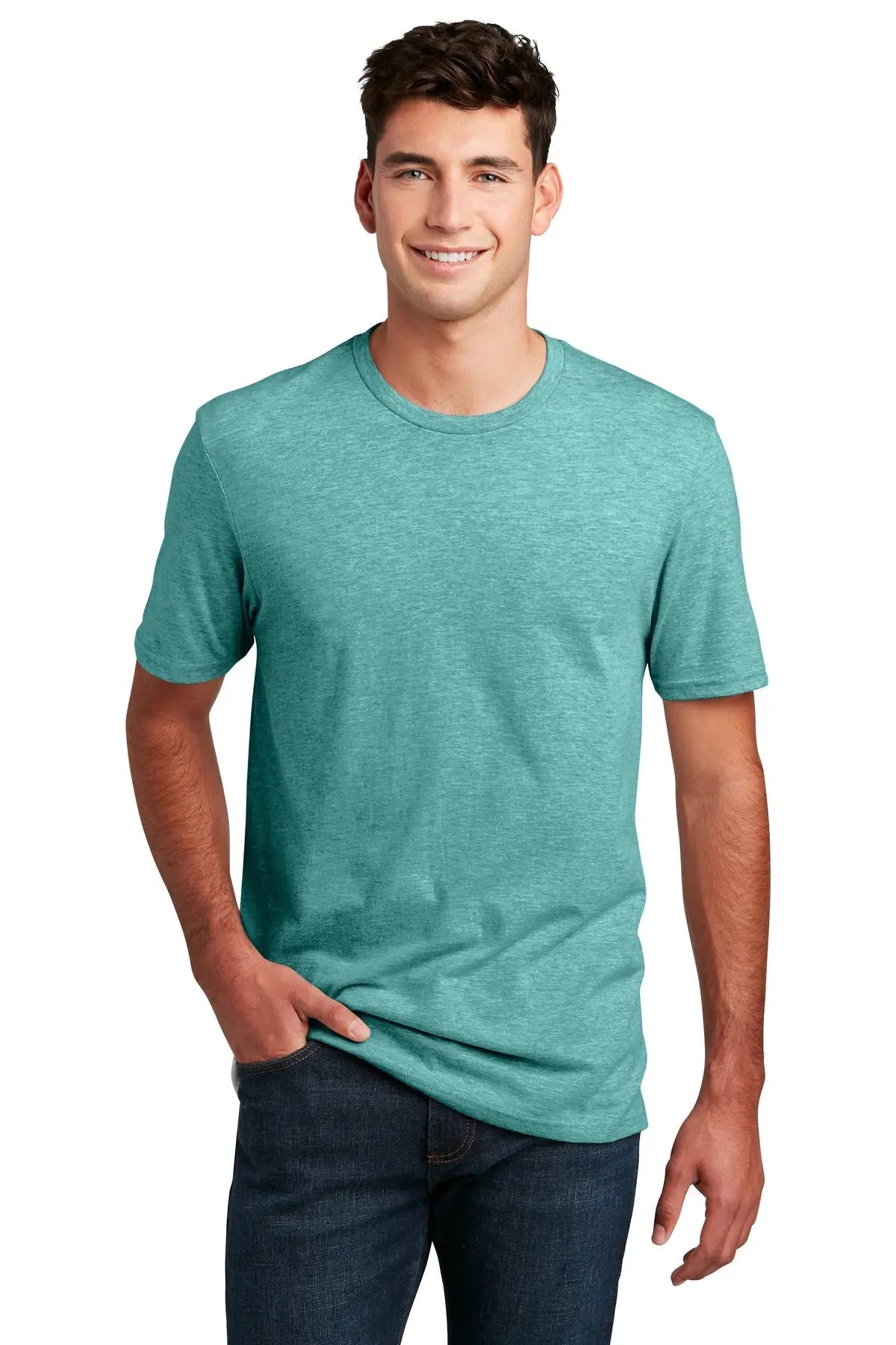 District Dm108 Perfect Blend Cvc Tee - Heathered Eucalyptus Blue - Adult Xs
