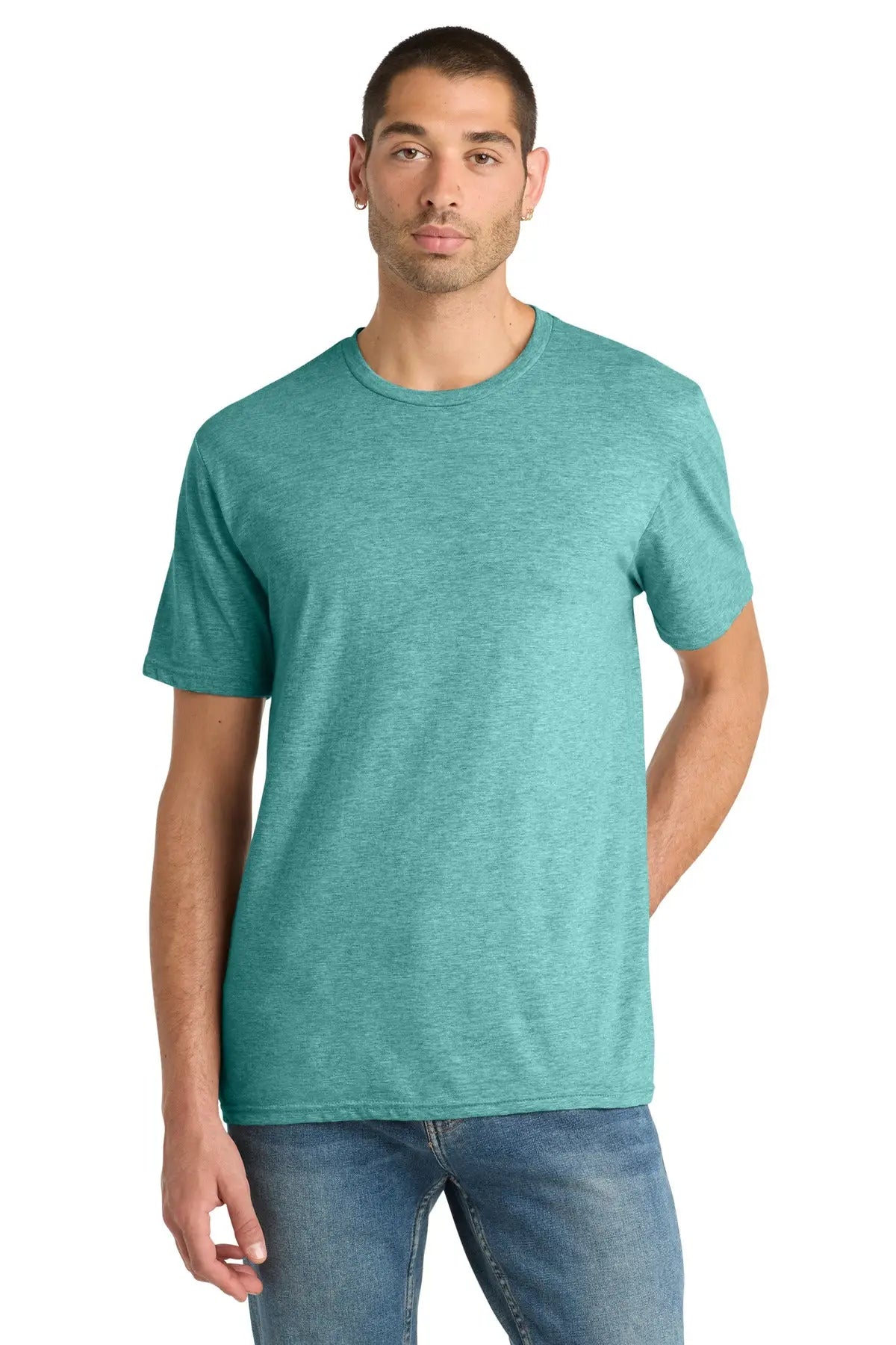 District Dm108 Perfect Blend Cvc Tee - Heathered Eucalyptus Blue