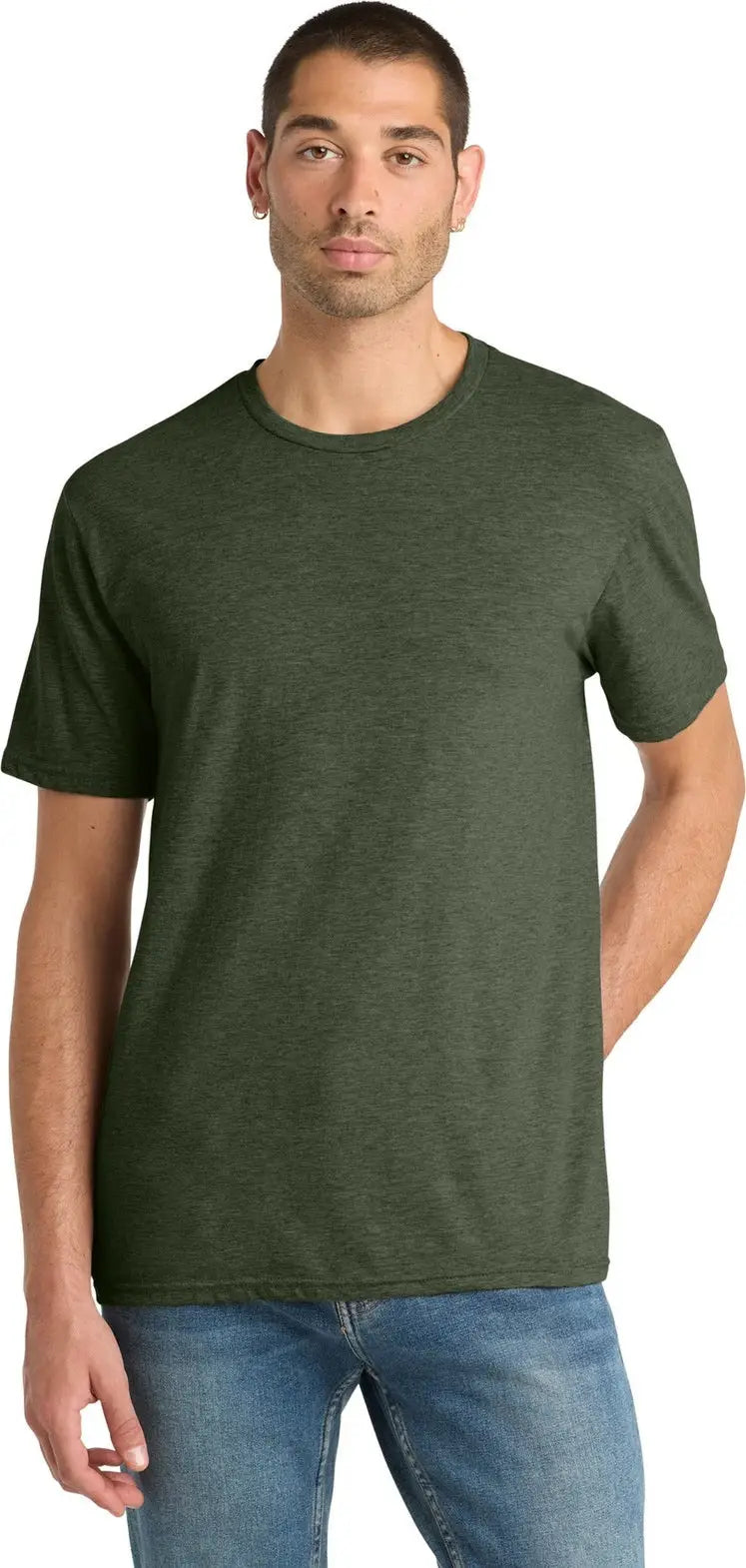 District Dm108 Perfect Blend Cvc Tee - Heathered Forest Green - Adult Xs