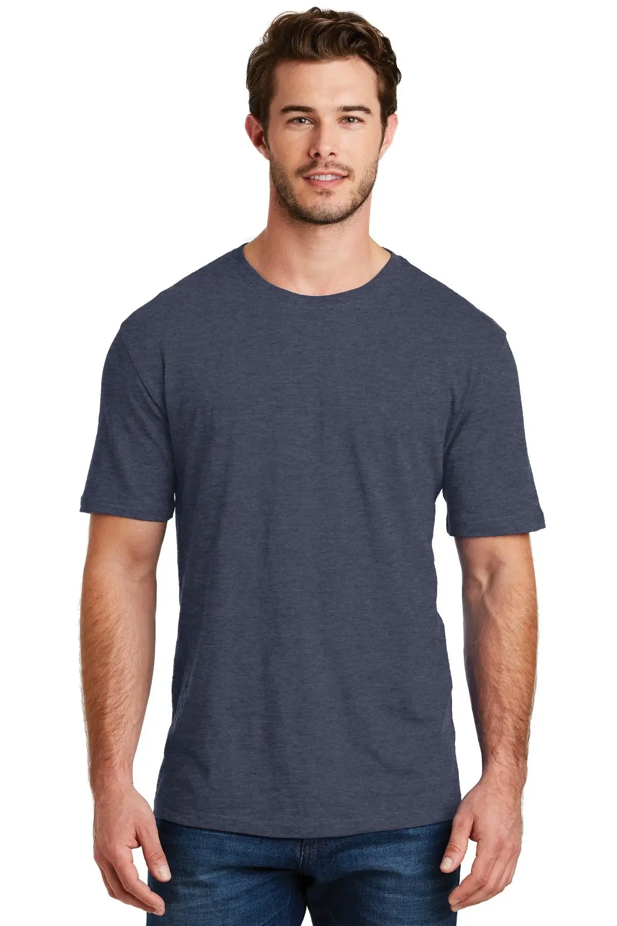 District Dm108 Perfect Blend Cvc Tee - Heathered Navy - Adult Xs