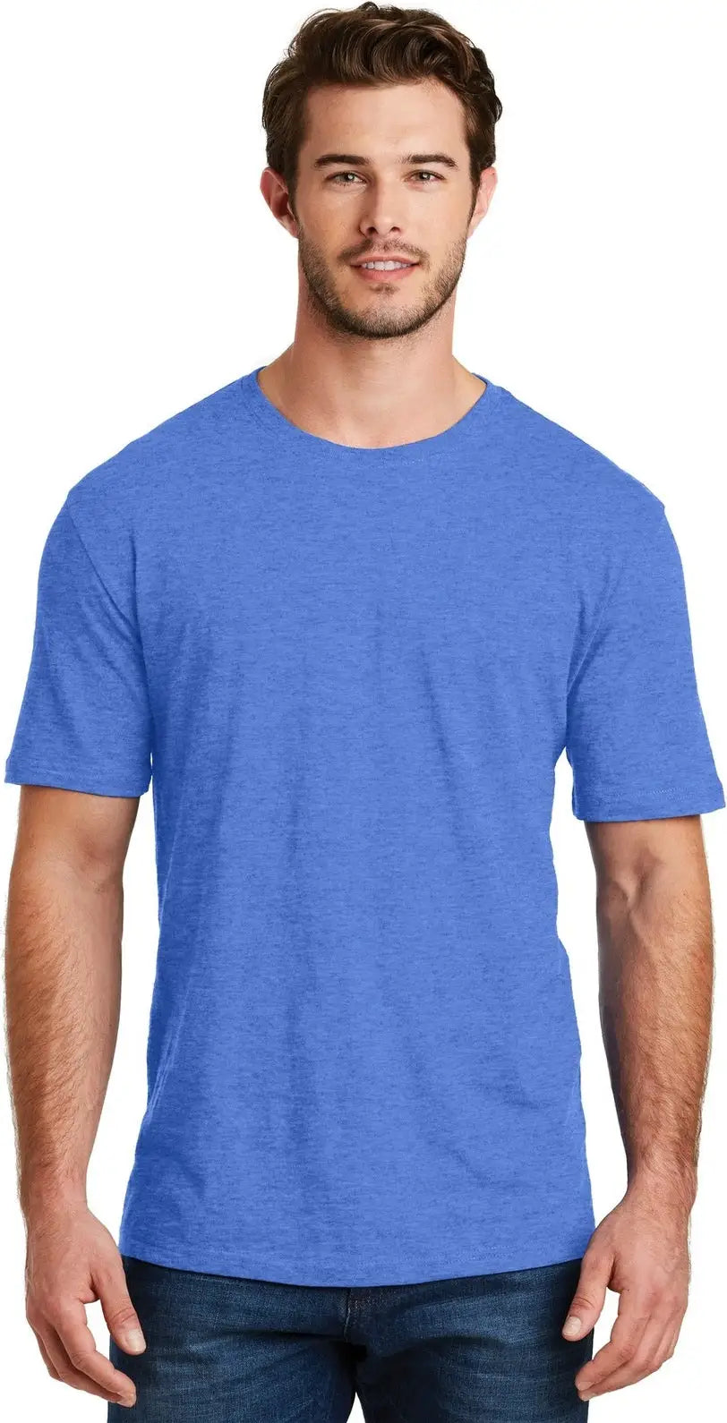 District Dm108 Perfect Blend Cvc Tee - Heathered Royal - Adult Xs