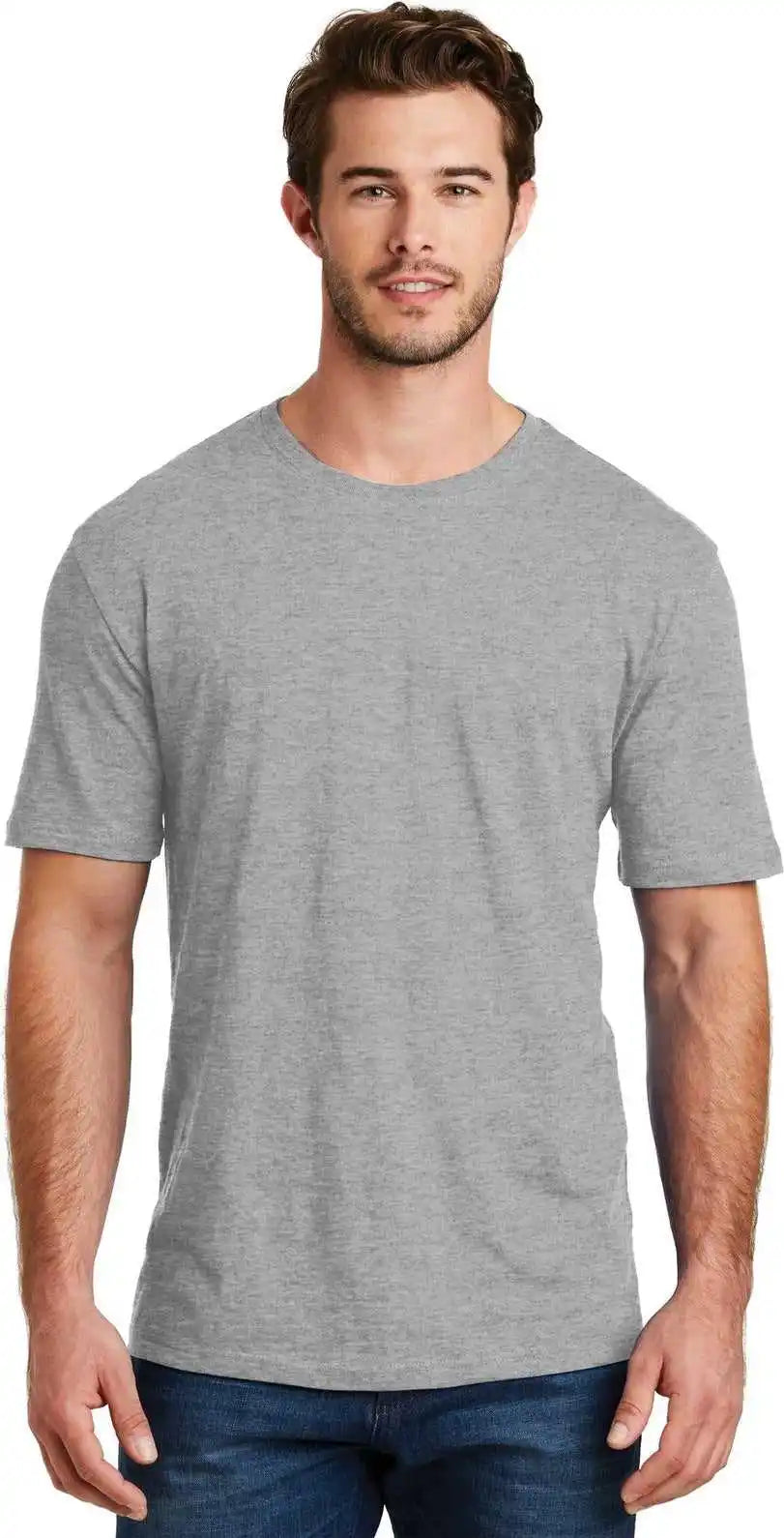 District Dm108 Perfect Blend Cvc Tee - Light Heather Grey