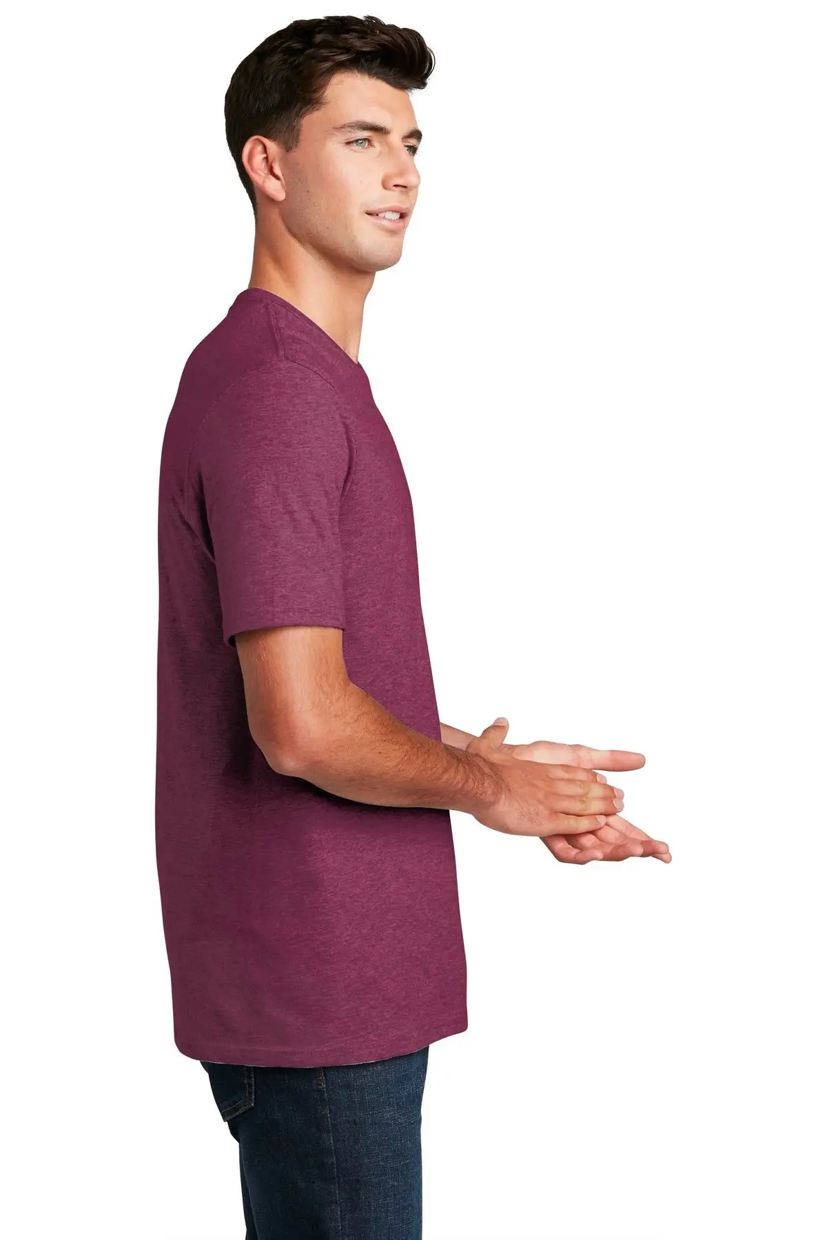 District Dm108 Perfect Blend Cvc Tee - Raspberry Fleck
