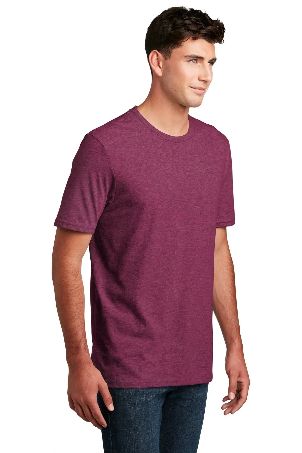 District Dm108 Perfect Blend Cvc Tee - Raspberry Fleck