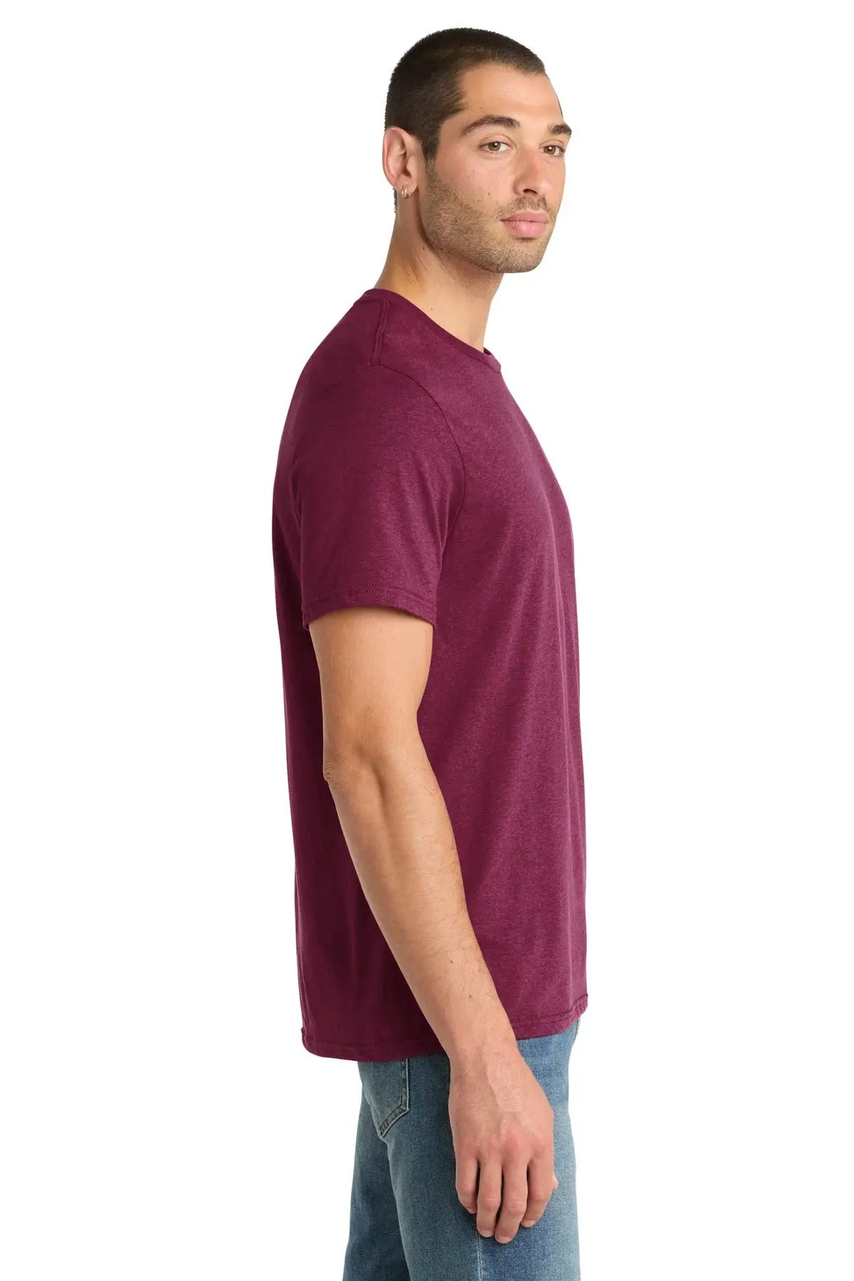 District Dm108 Perfect Blend Cvc Tee - Raspberry Fleck
