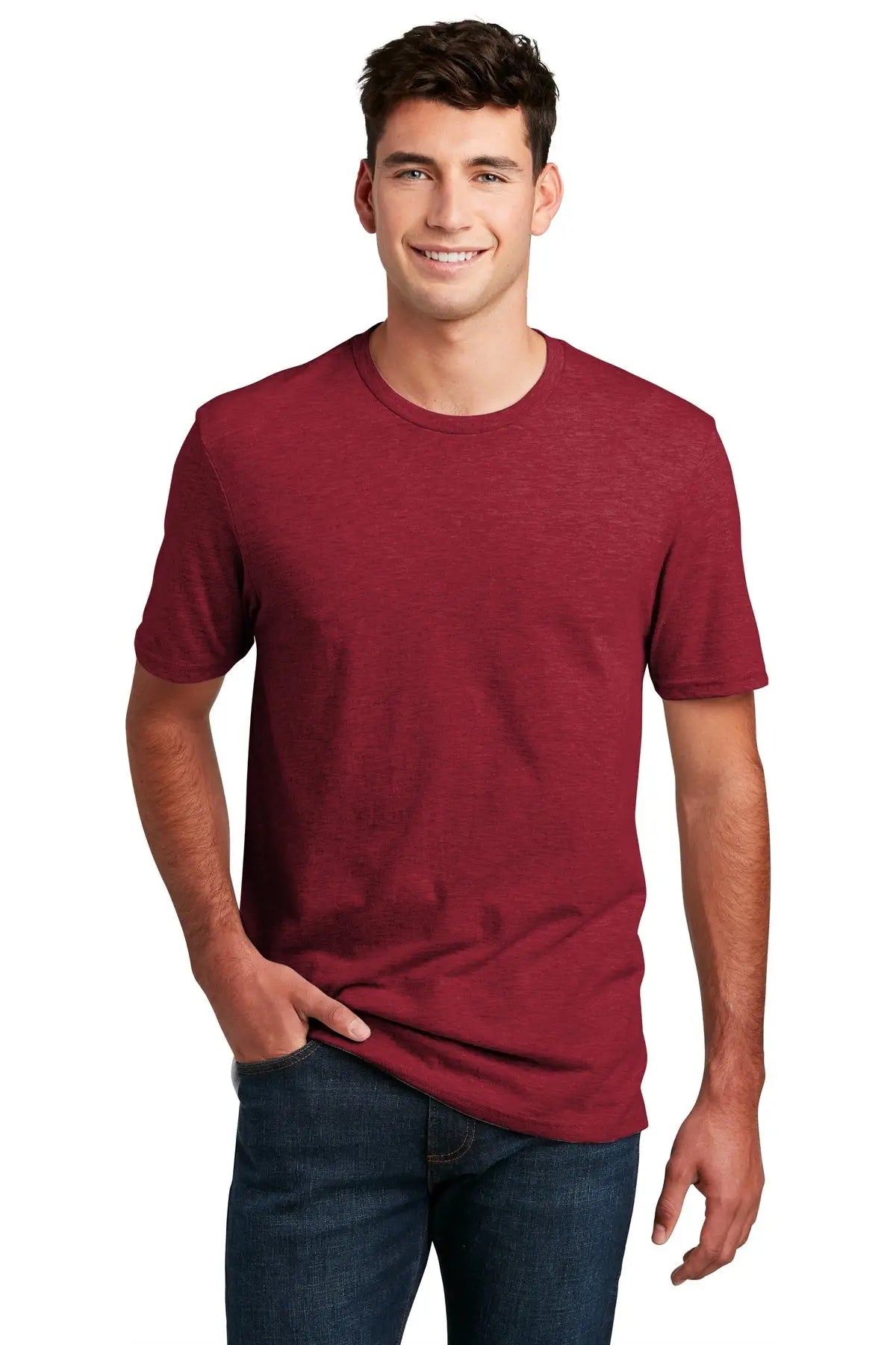 District Dm108 Perfect Blend Cvc Tee - Red Fleck - Adult Xs
