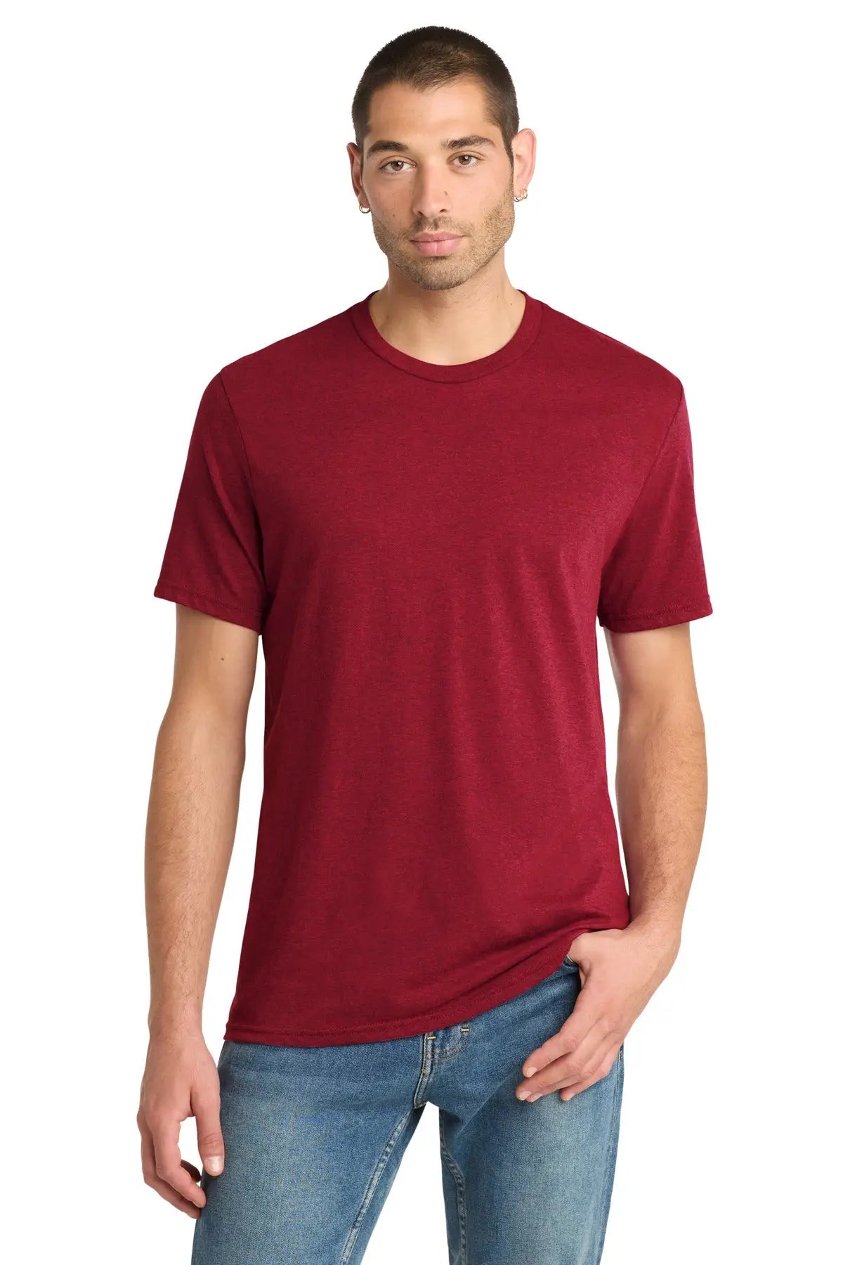 District Dm108 Perfect Blend Cvc Tee - Red Fleck