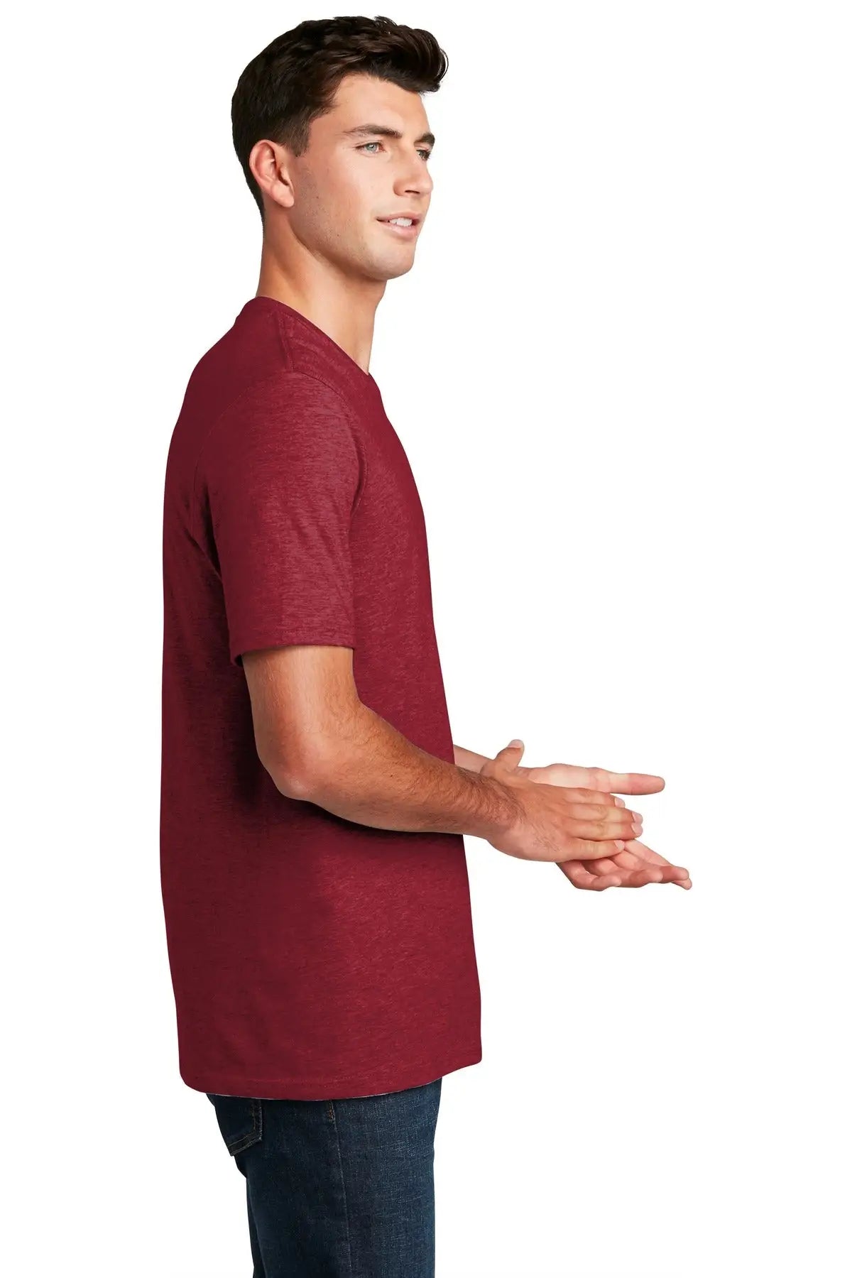 District Dm108 Perfect Blend Cvc Tee - Red Fleck