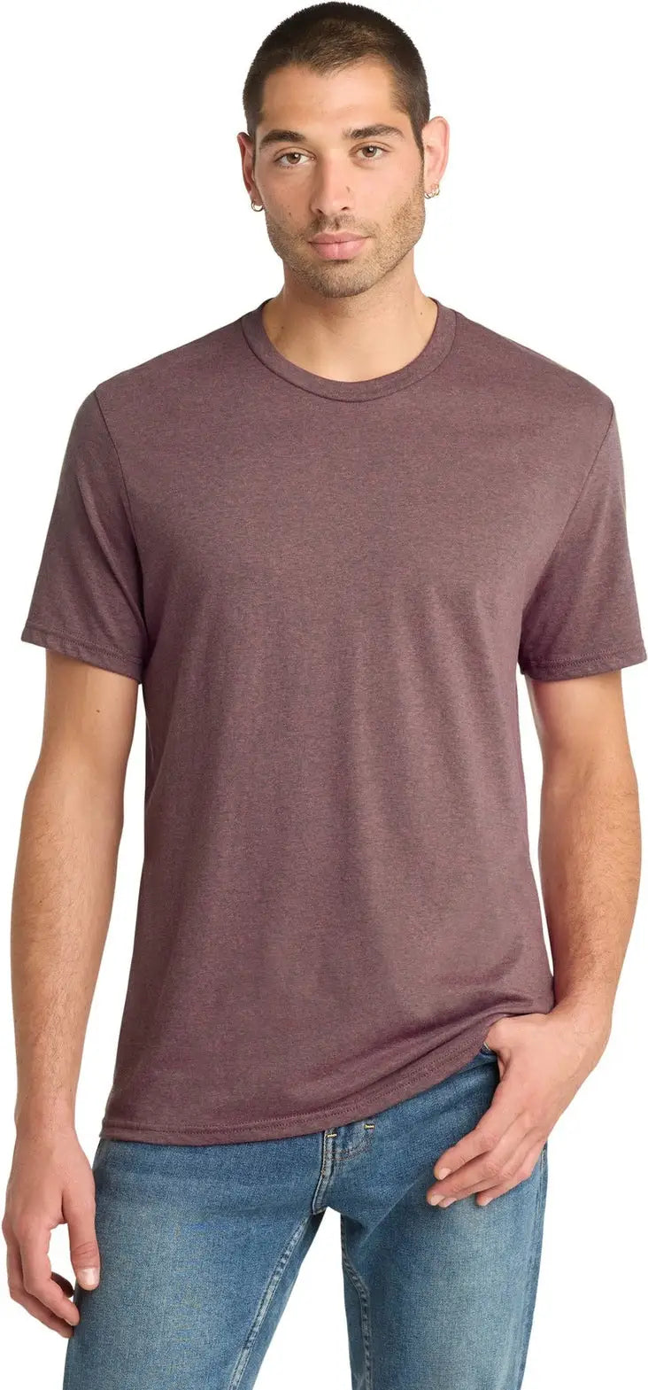 District Dm108 Perfect Blend Cvc Tee - Rose Fleck