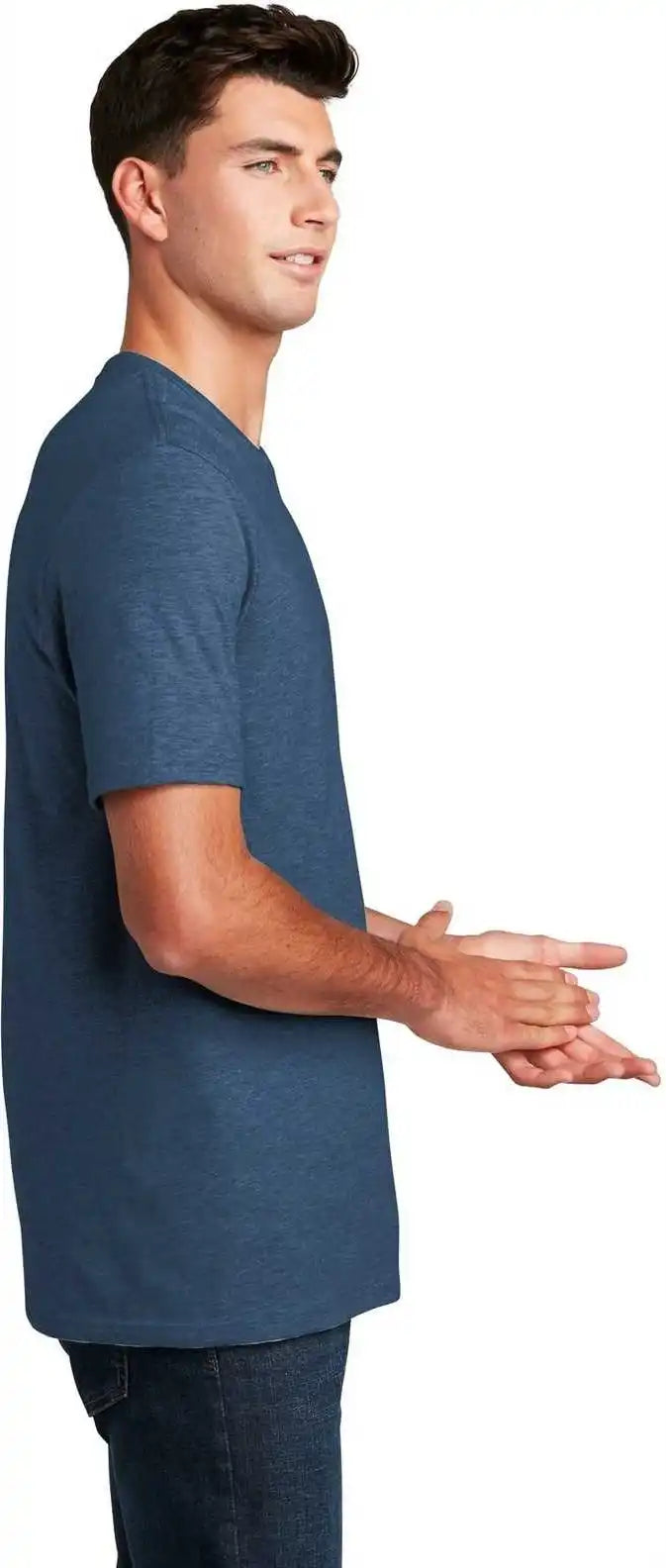 District Dm108 Perfect Blend Tee Deep Royal Fleck