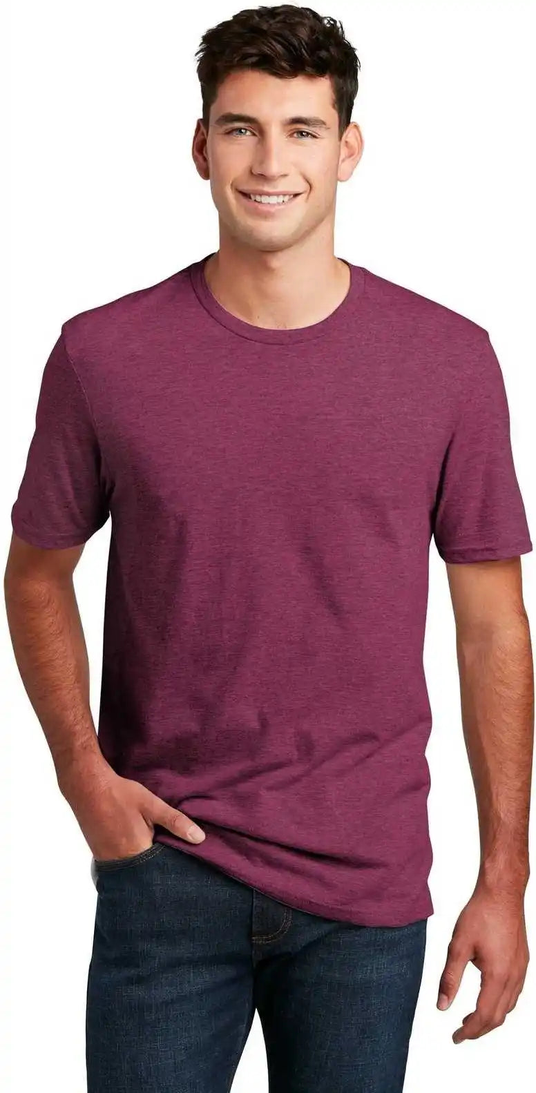 District Dm108 Perfect Blend Tee Raspberry Fleck