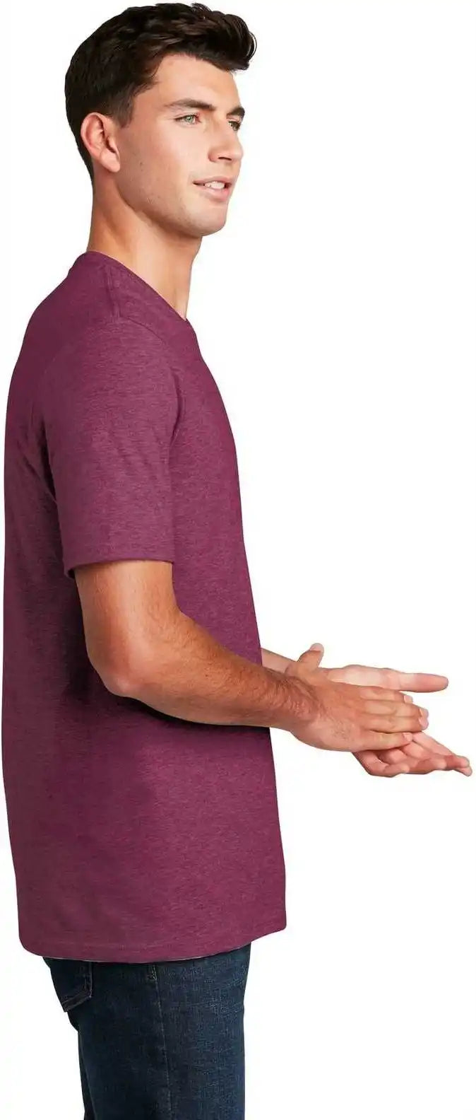 District Dm108 Perfect Blend Tee Raspberry Fleck