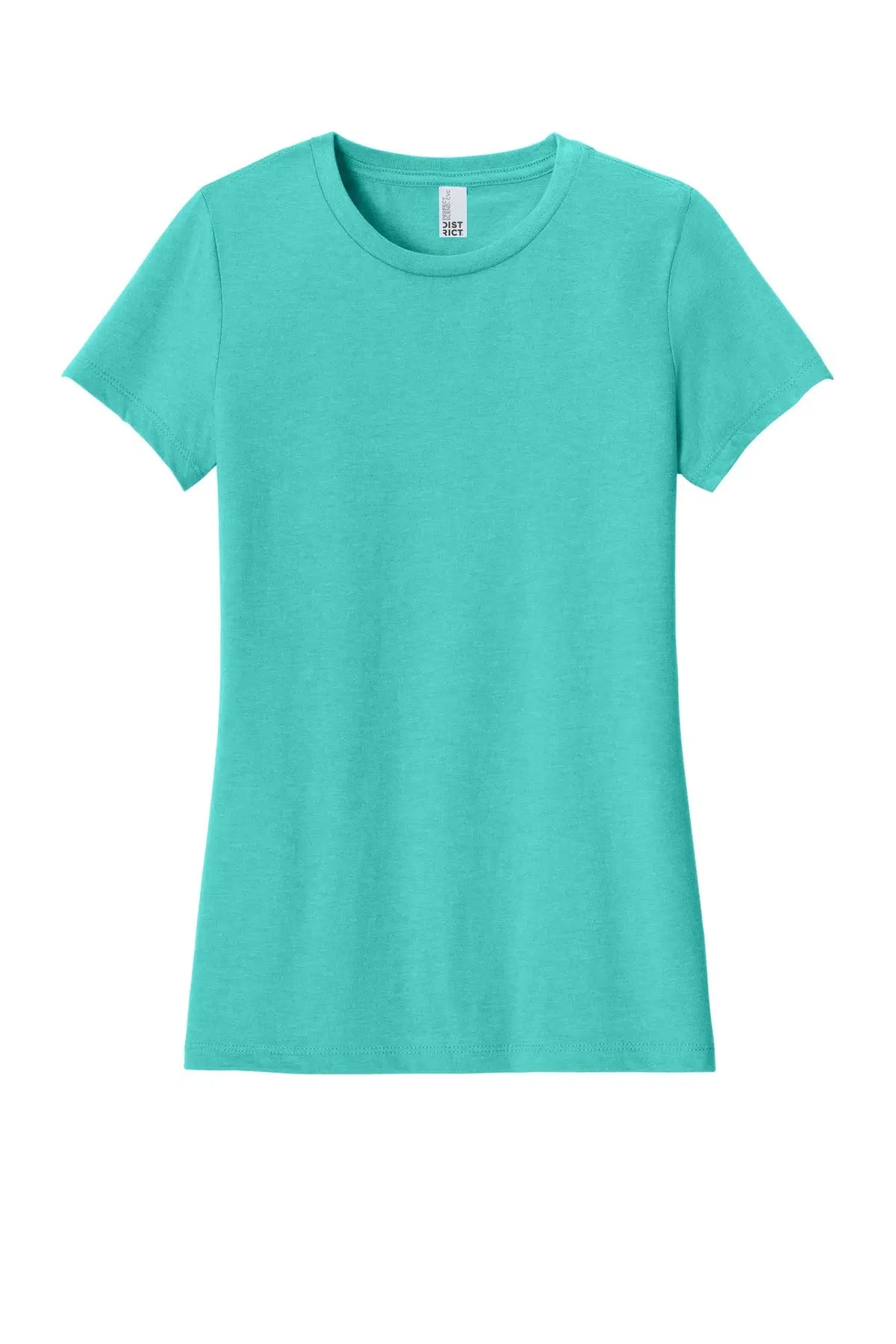 District Dm108l Women’s Perfect Blend Cvc Tee - Aqua Heather