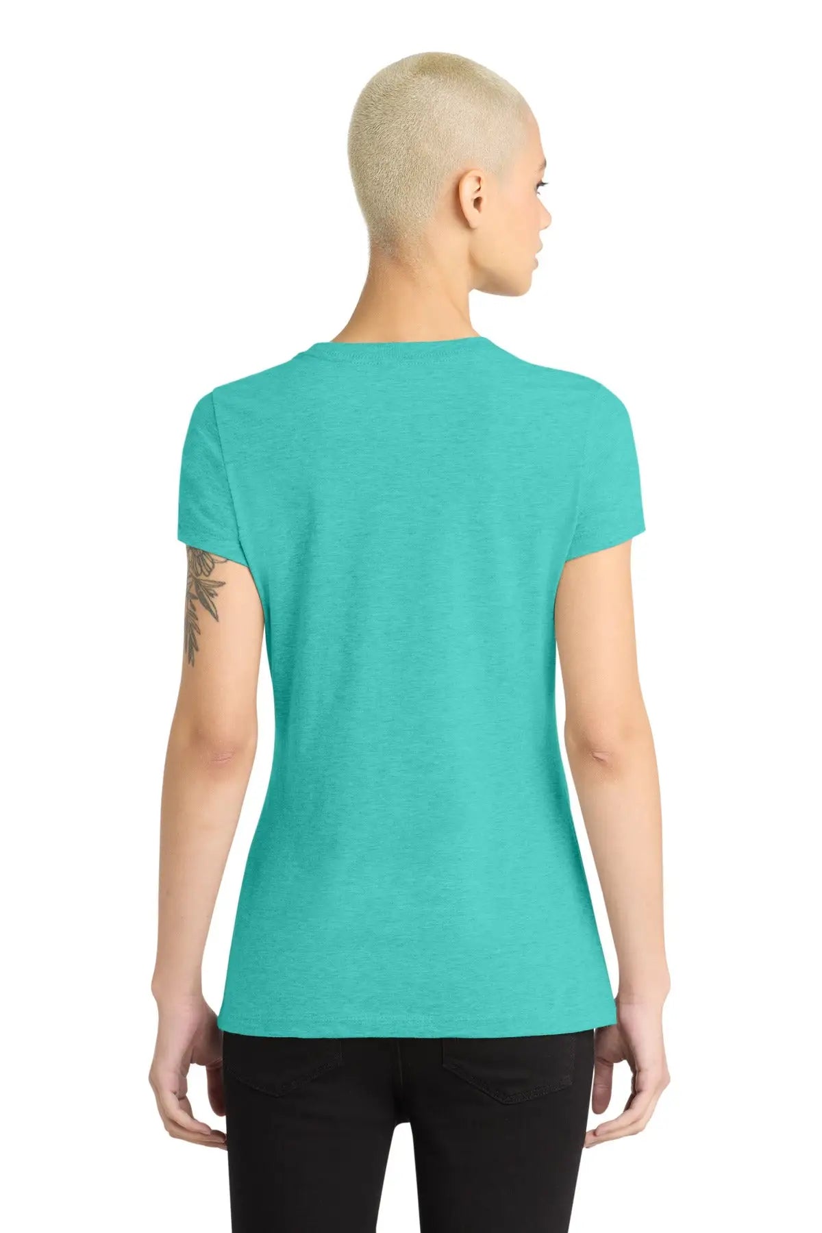 District Dm108l Women’s Perfect Blend Cvc Tee - Aqua Heather