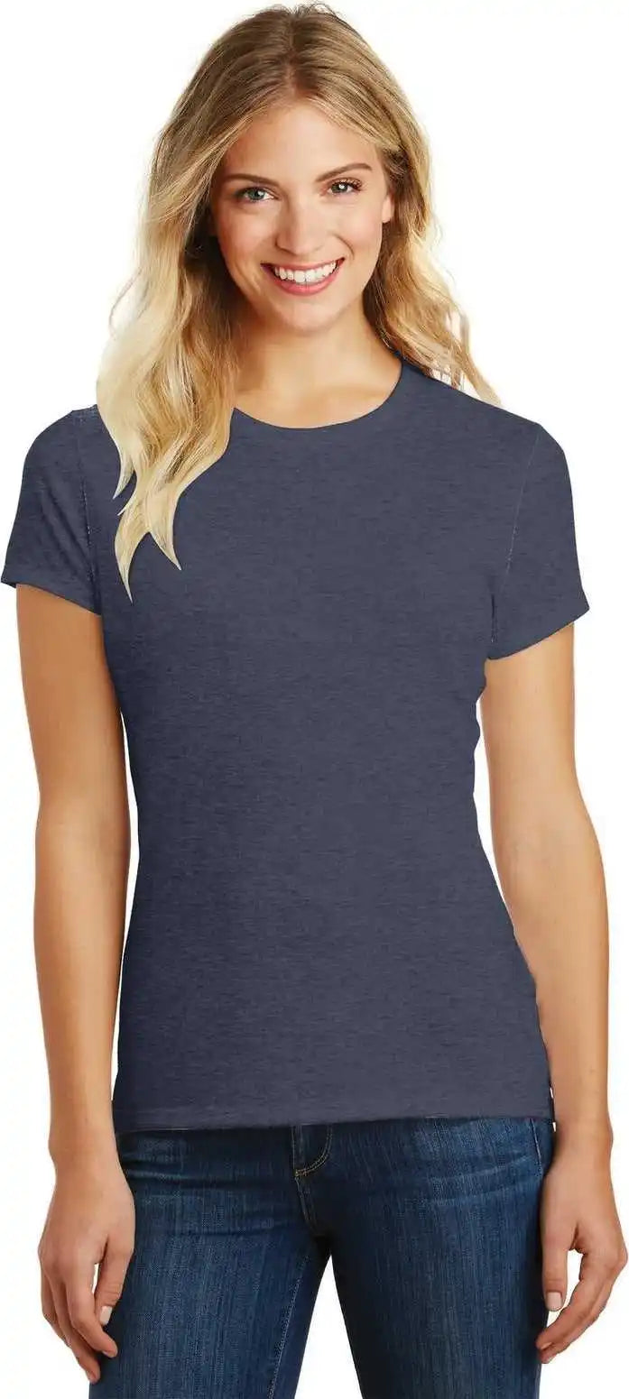 District Dm108l Women’s Perfect Blend Cvc Tee - Heather Navy