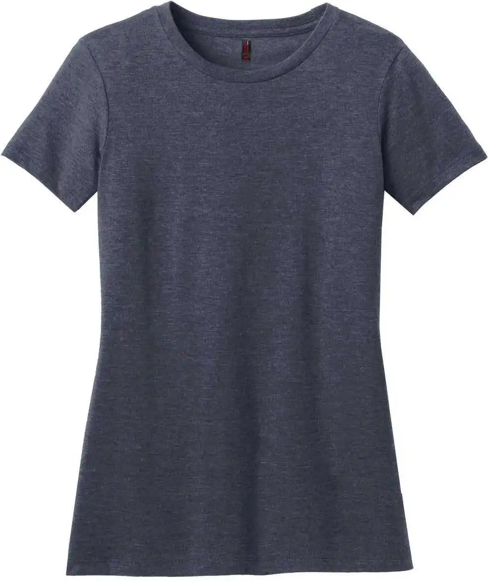 District Dm108l Women’s Perfect Blend Cvc Tee - Heather Navy