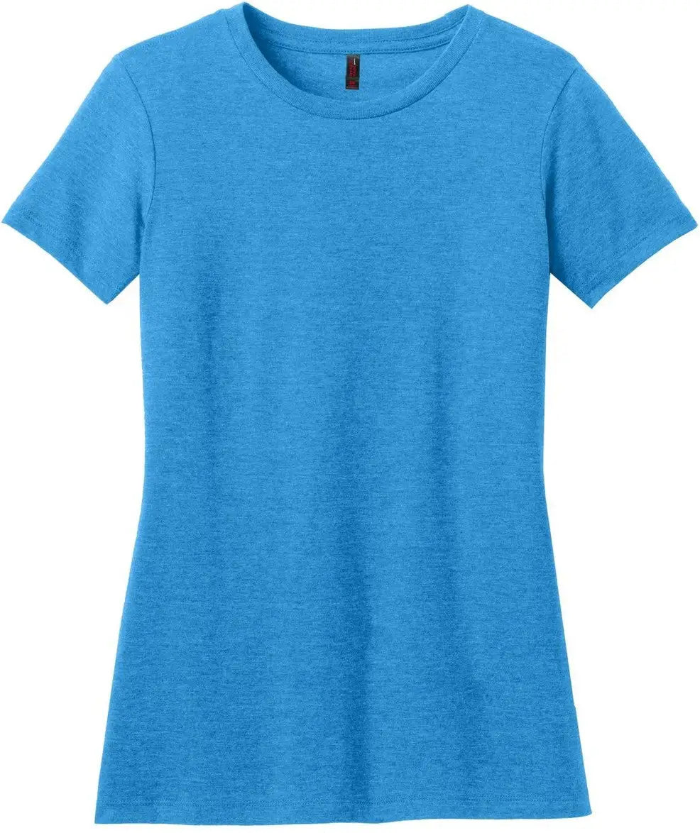 District Dm108l Women’s Perfect Blend Cvc Tee - Heathered Bright Turquoise