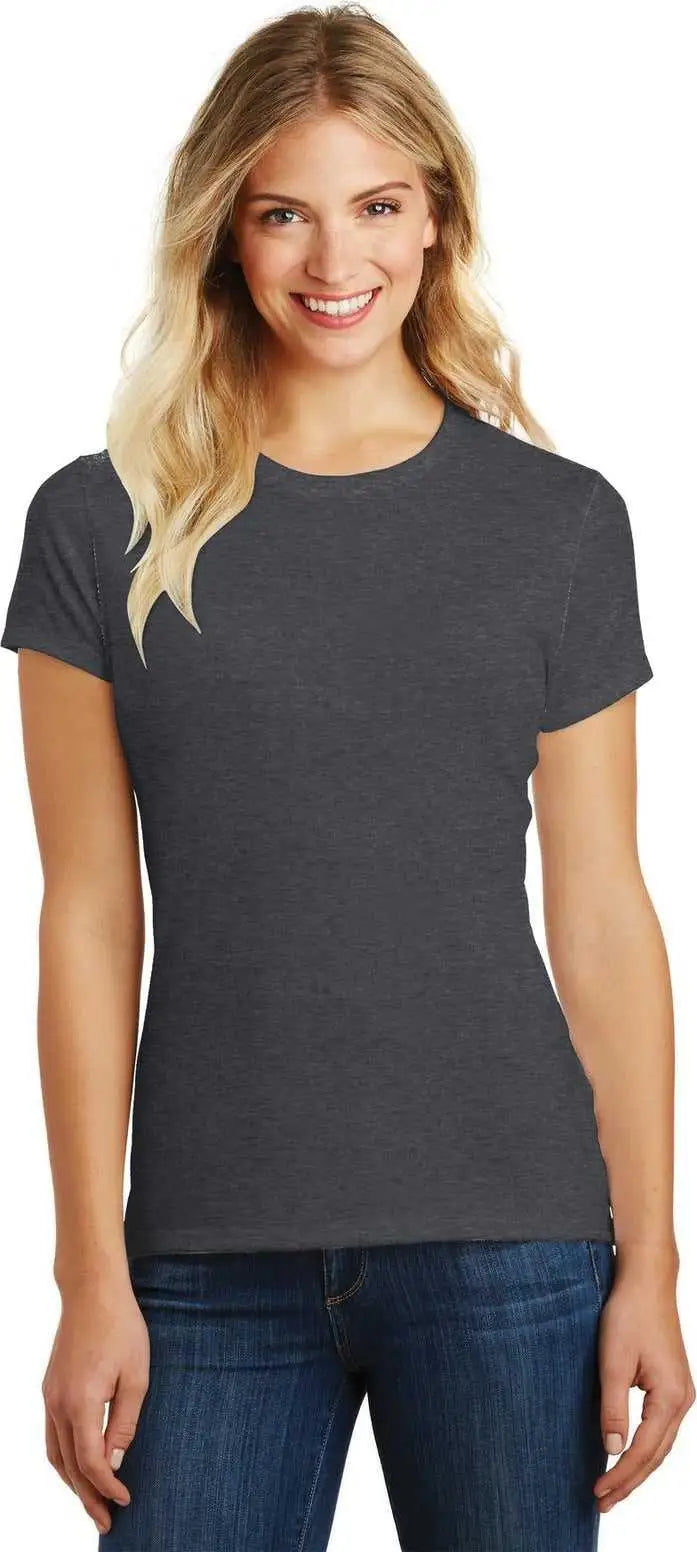 District Dm108l Women’s Perfect Blend Cvc Tee - Heathered Charcoal