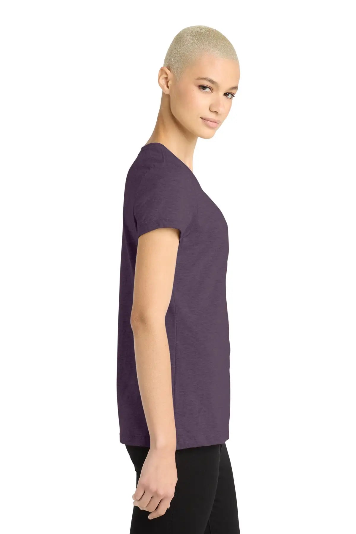 District Dm108l Women’s Perfect Blend Cvc Tee - Heathered Eggplant