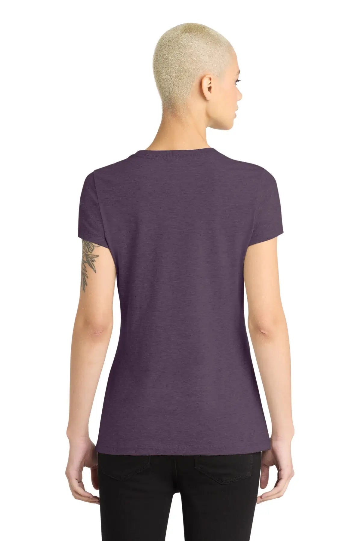 District Dm108l Women’s Perfect Blend Cvc Tee - Heathered Eggplant