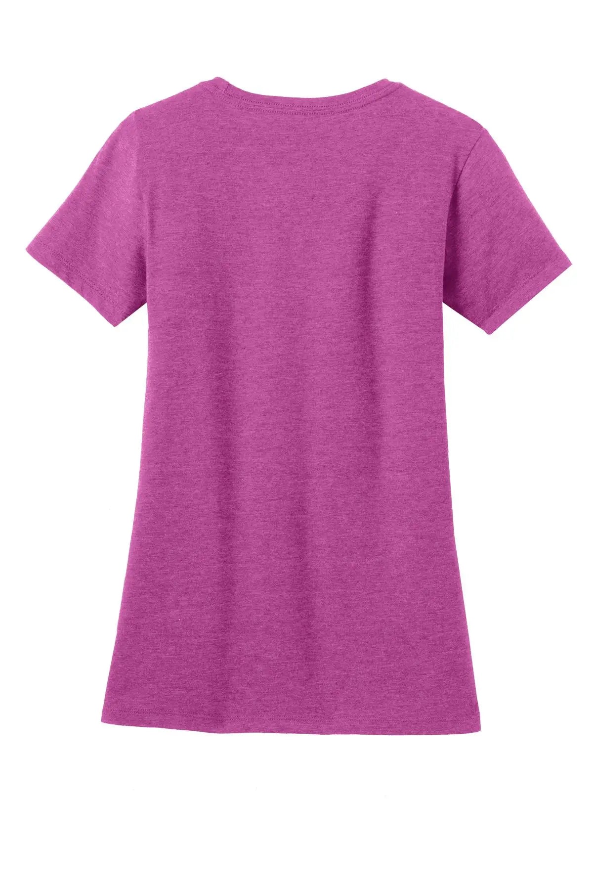 District Dm108l Women’s Perfect Blend Cvc Tee - Heathered Pink Raspberry - Ladies Xs