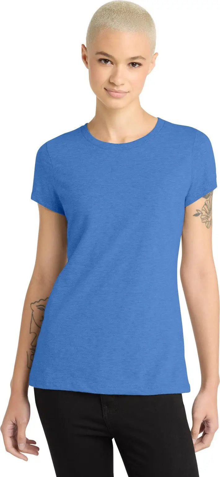 District Dm108l Women’s Perfect Blend Cvc Tee - Heathered Royal - Ladies Xs