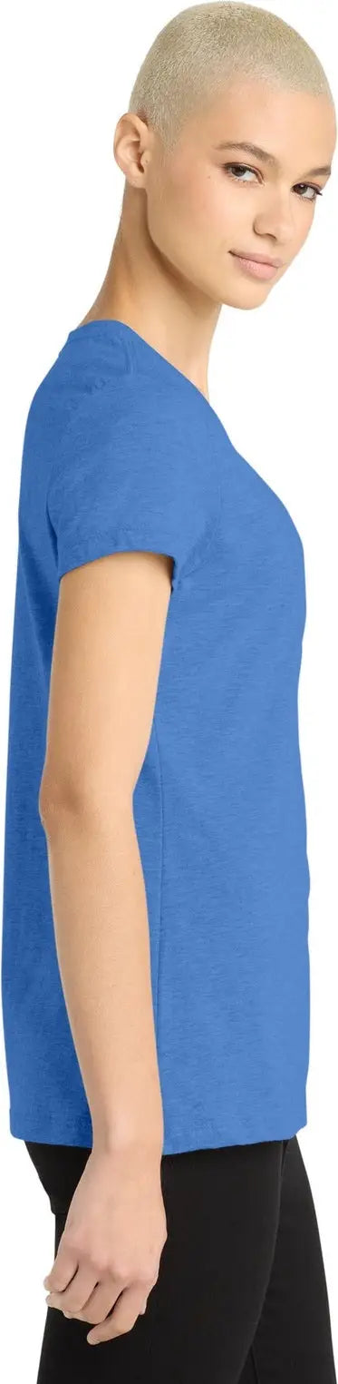 District Dm108l Women’s Perfect Blend Cvc Tee - Heathered Royal