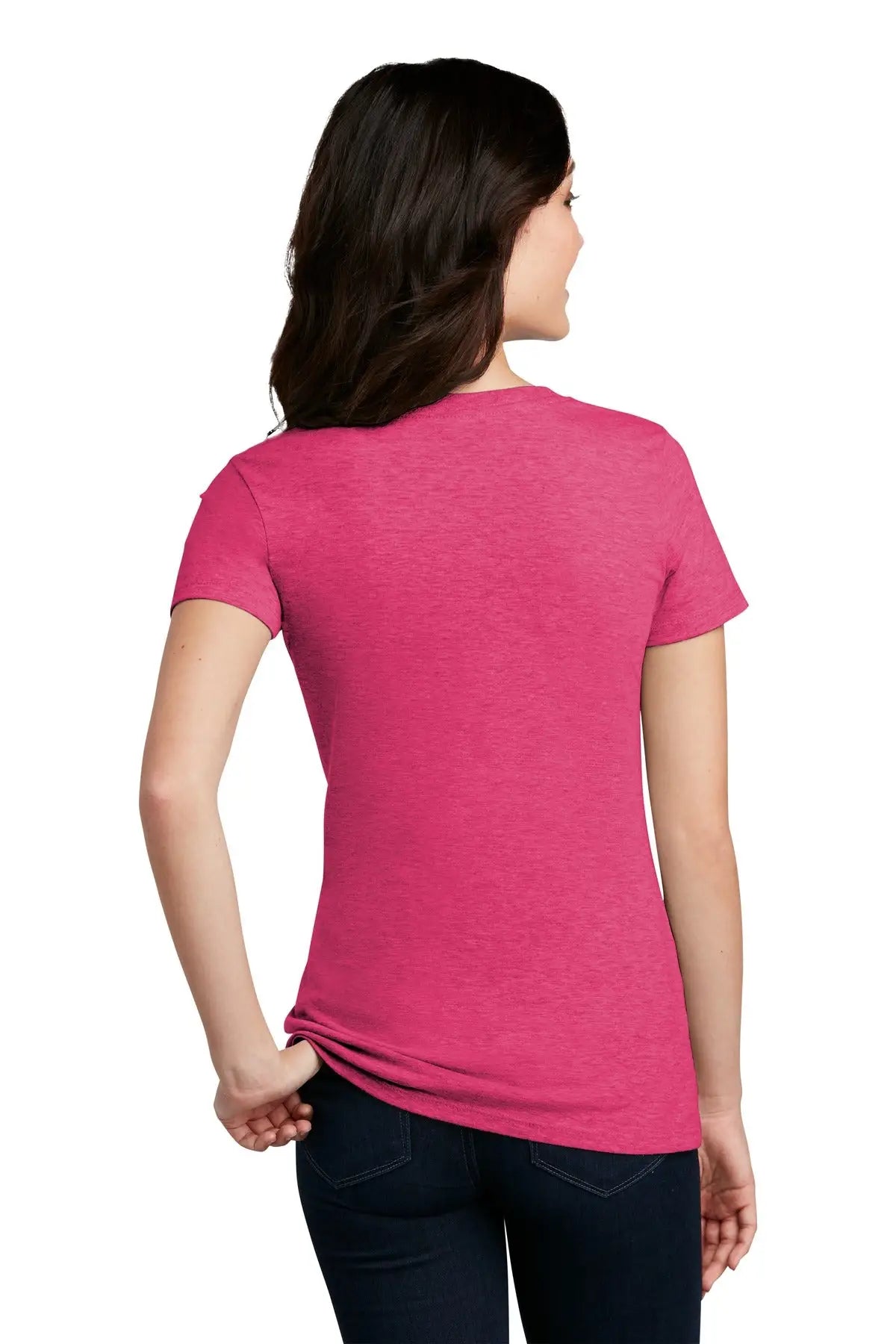 District Dm108l Women’s Perfect Blend Cvc Tee - Heathered Watermelon