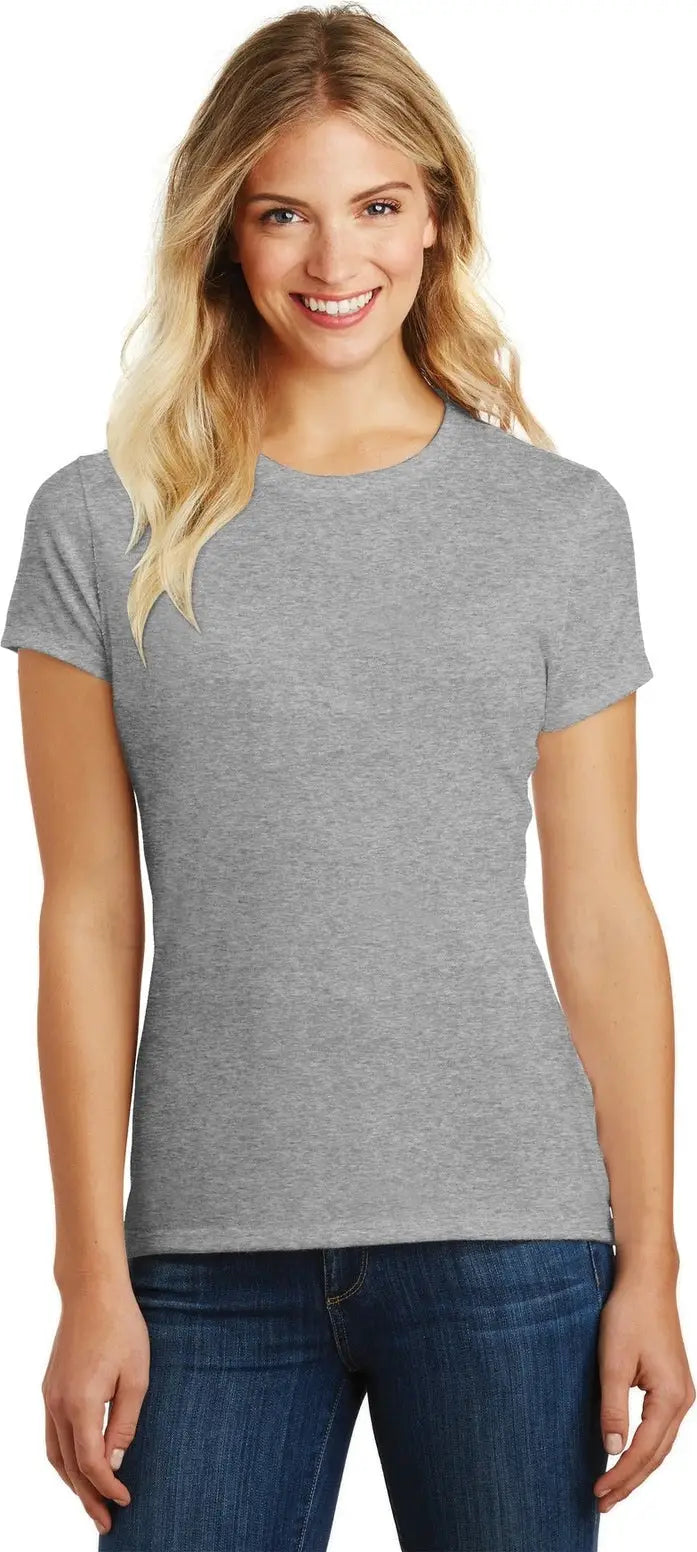 District Dm108l Women’s Perfect Blend Cvc Tee - Light Heather Gray - Ladies Xs