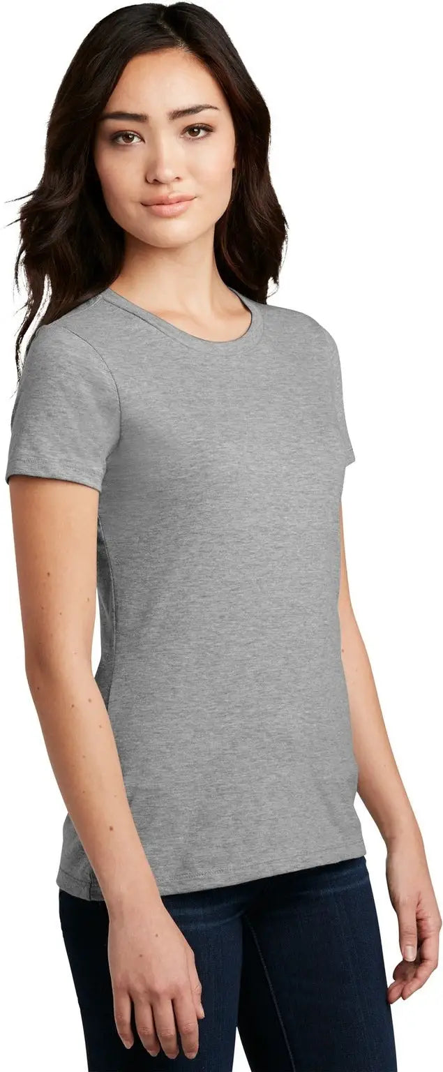 District Dm108l Women’s Perfect Blend Cvc Tee - Light Heather Gray