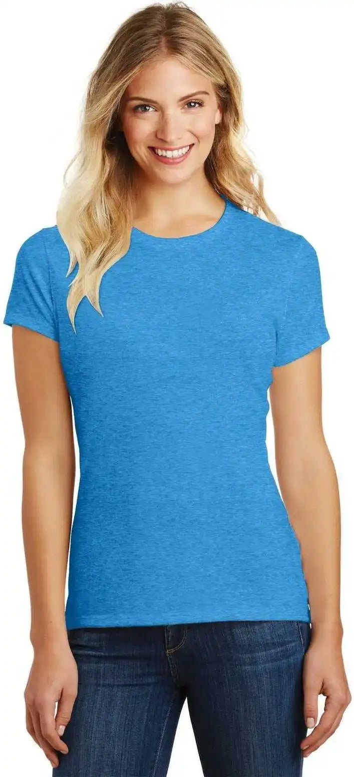 District Dm108l Women’s Perfect Blend Tee Heathered Bright Turquoise