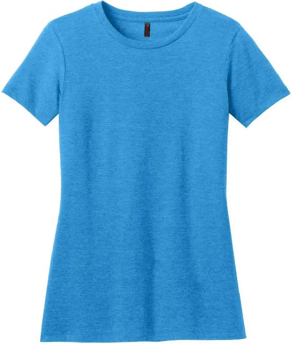 District Dm108l Women’s Perfect Blend Tee Heathered Bright Turquoise